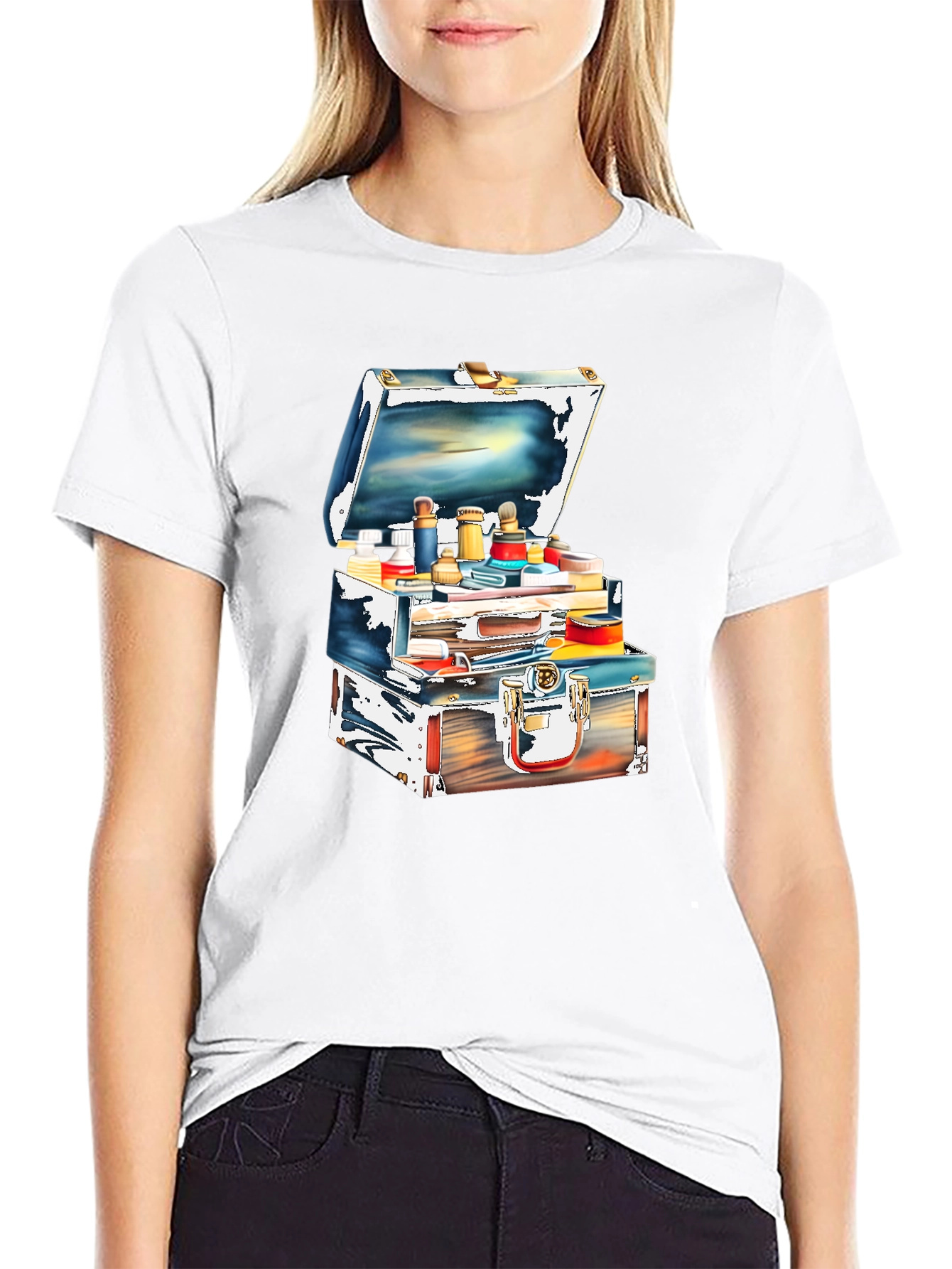 Unique Suitcase Illustration Graphic T-Shirt