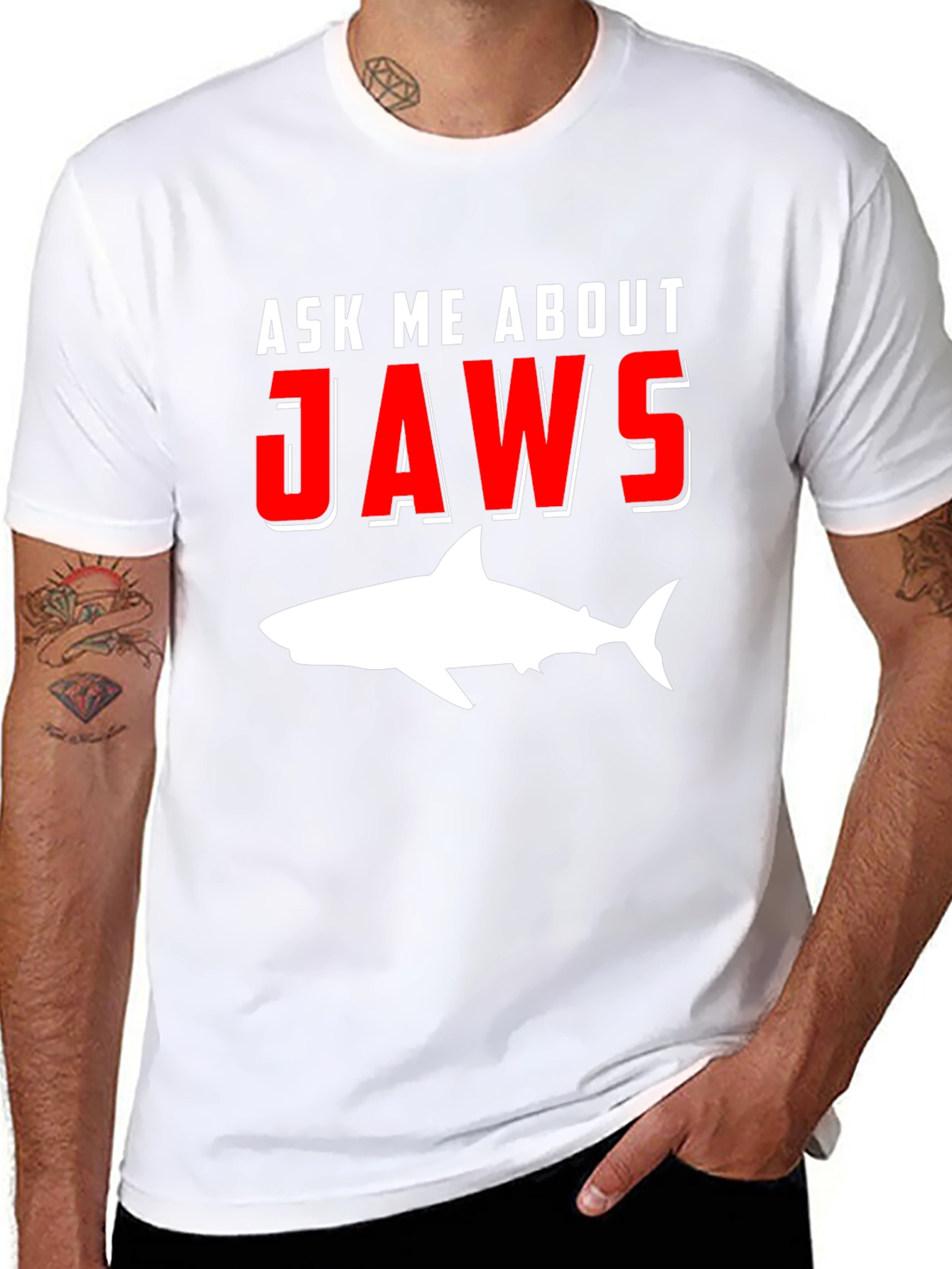 Ask Me About Jaws T-Shirt Shark Movie Tee