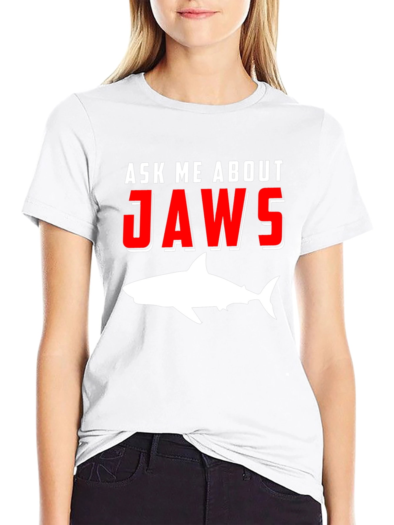 Ask Me About Jaws T-Shirt Shark Movie Tee