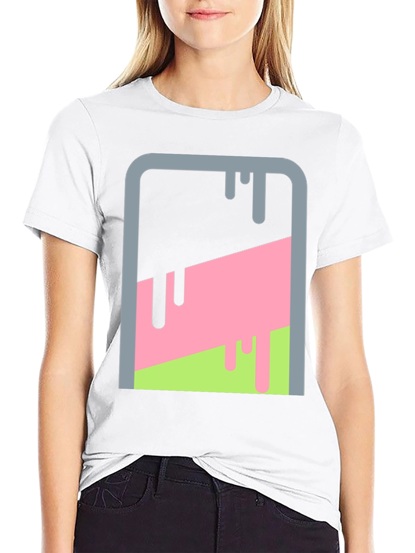 Abstract Dripping Paint Graphic Tee - Mens Black T-Shirt
