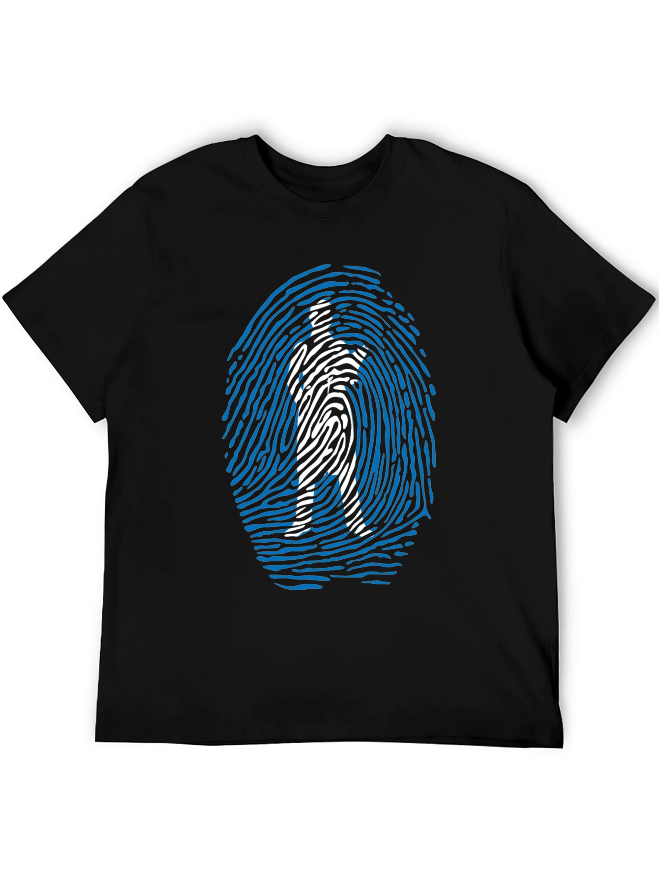 Unique Fingerprint Silhouette Graphic T-Shirt