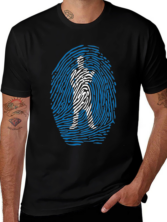 Unique Fingerprint Silhouette Graphic T-Shirt