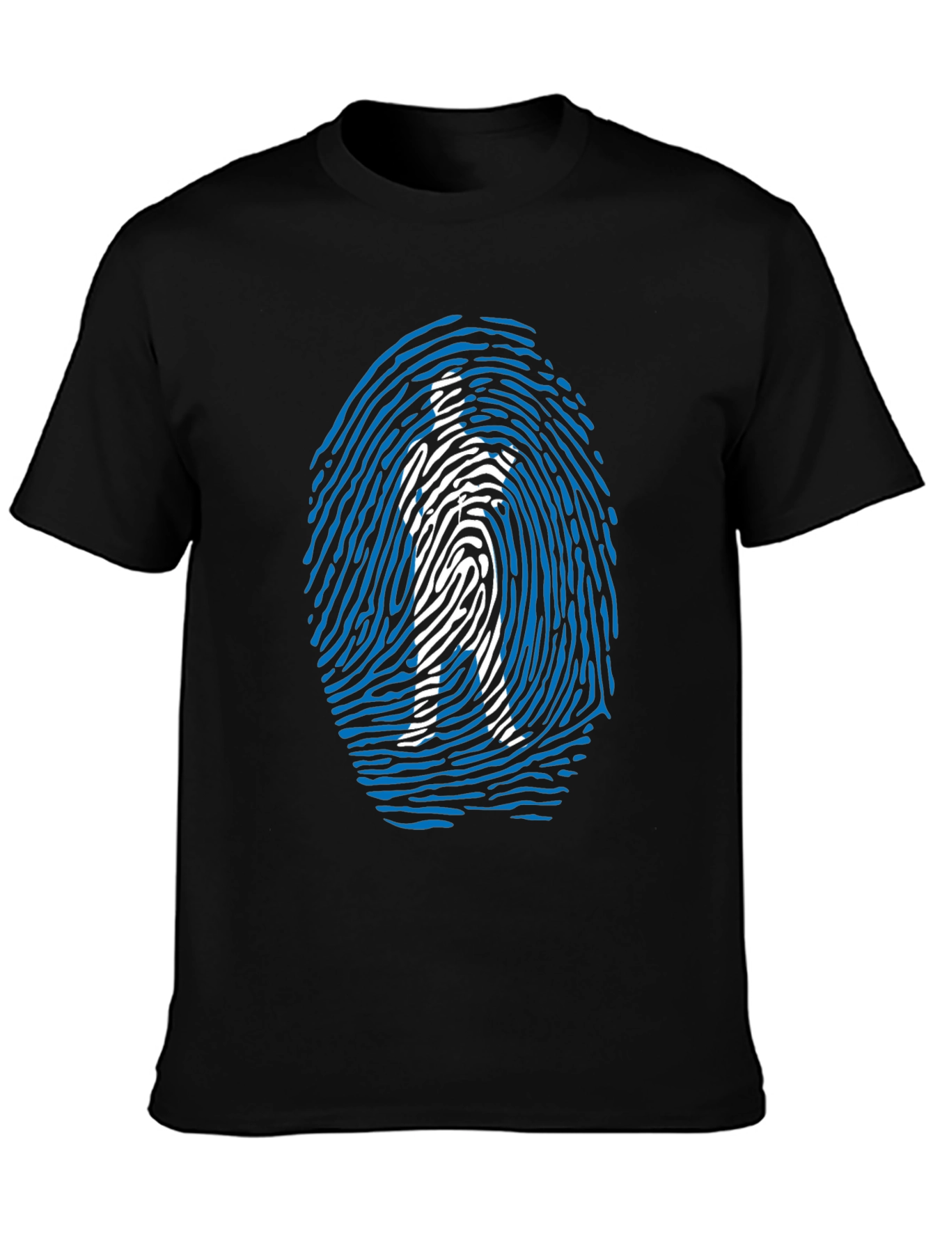 Unique Fingerprint Silhouette Graphic T-Shirt