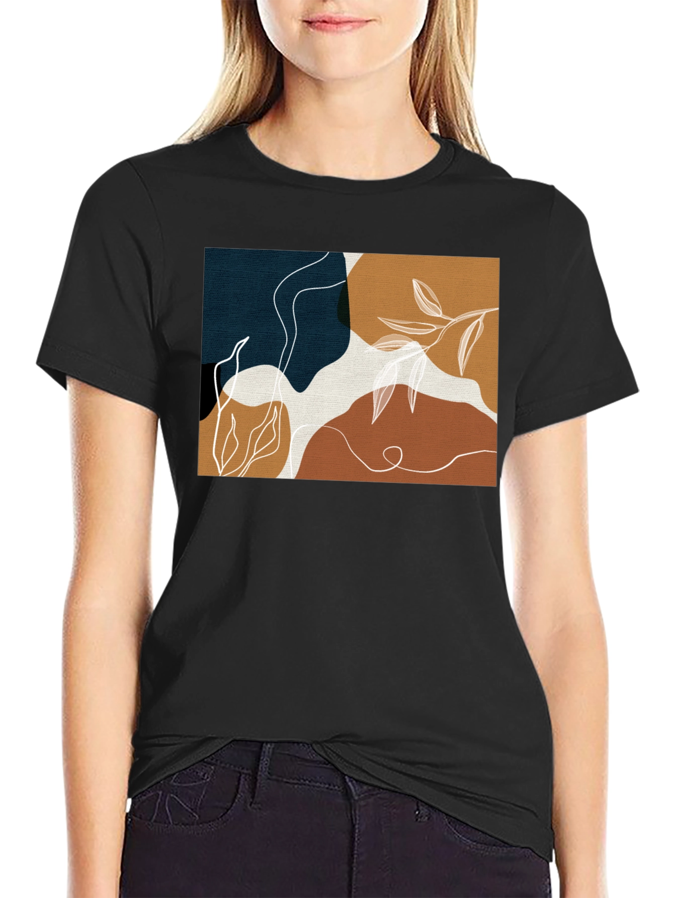 Abstract Botanical T-Shirt: Modern Art Tee