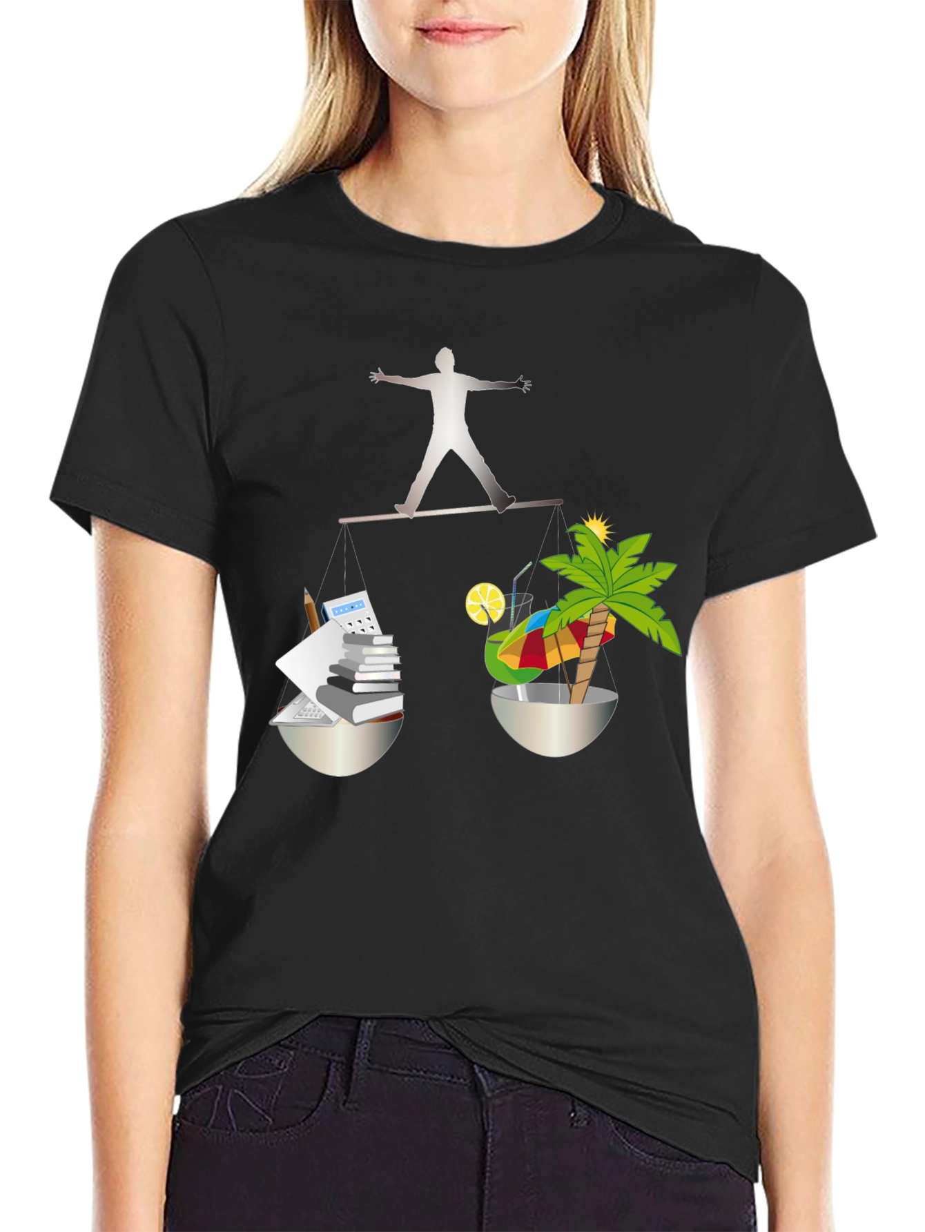 Work-Life Balance T-Shirt - Office & Vacation