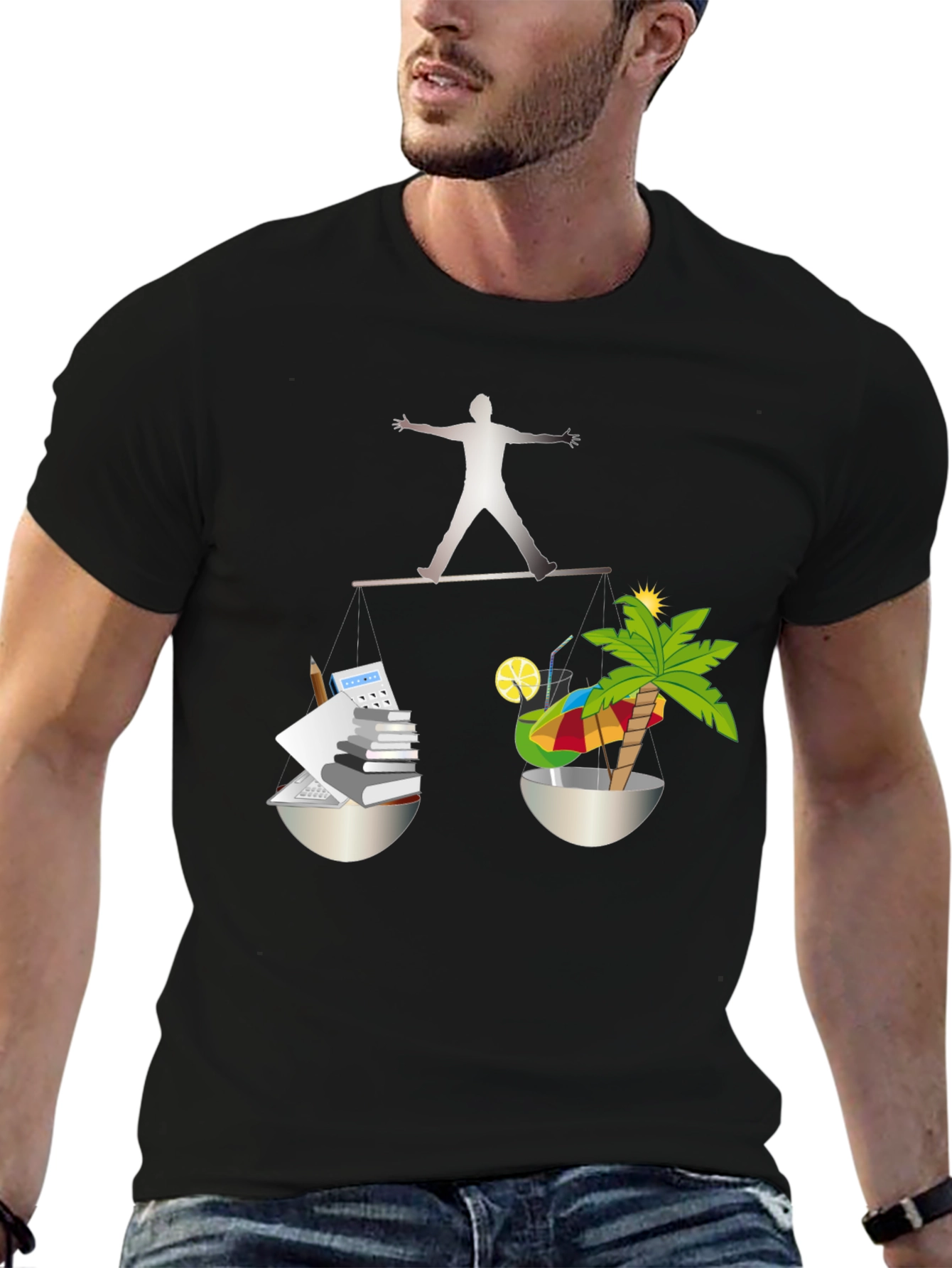Work-Life Balance T-Shirt - Office & Vacation
