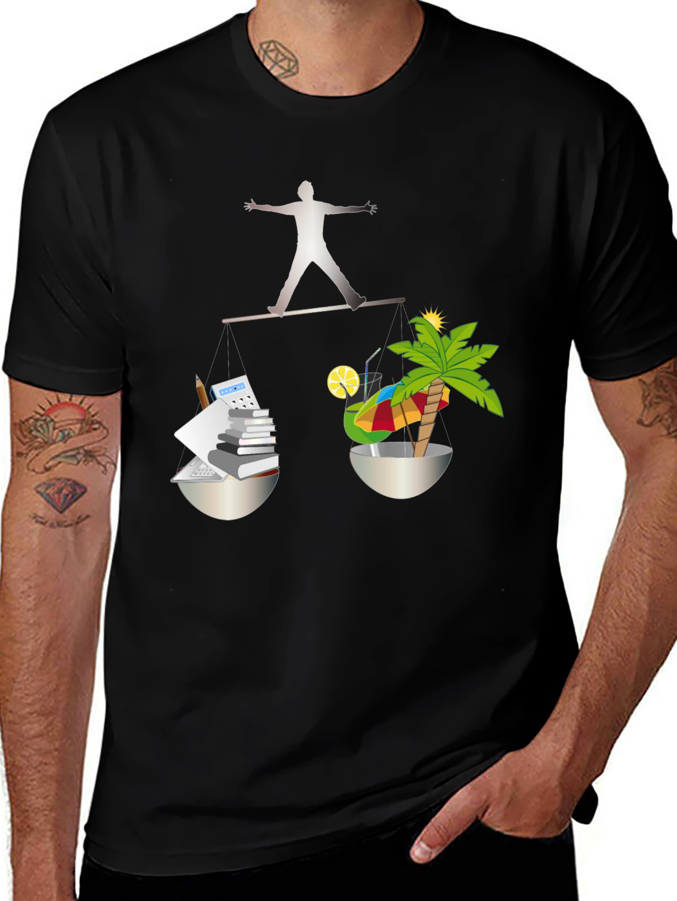 Work-Life Balance T-Shirt - Office & Vacation