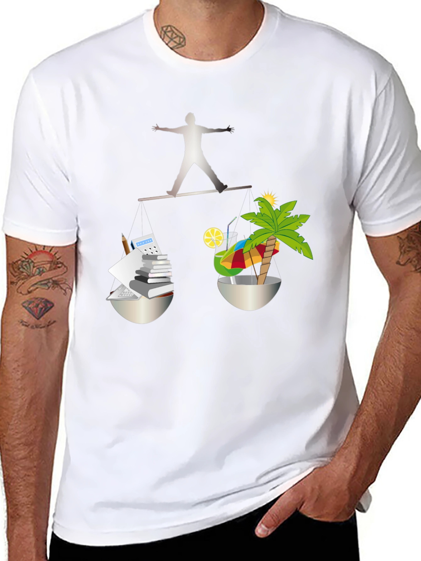 Work-Life Balance T-Shirt - Office & Vacation