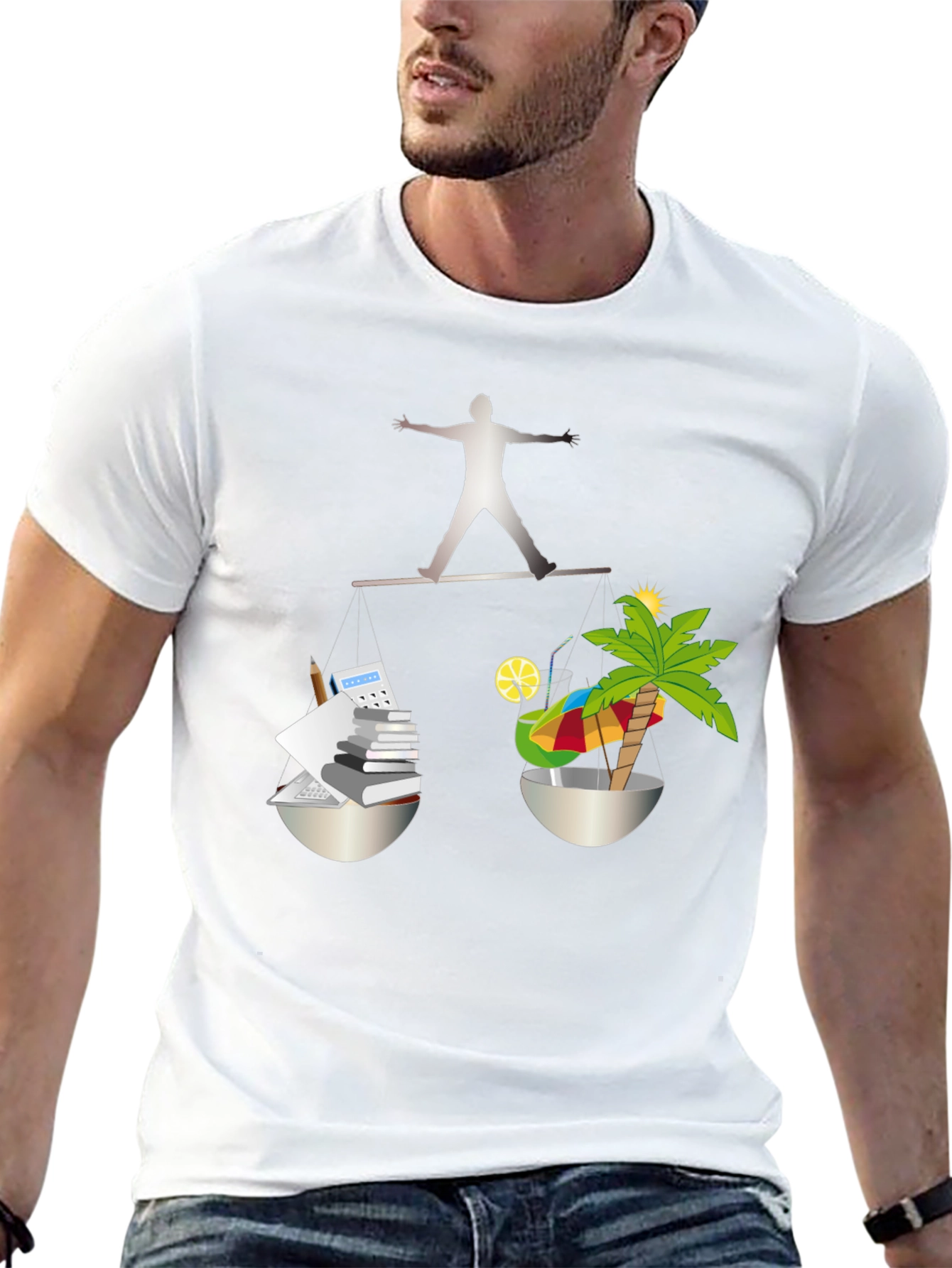 Work-Life Balance T-Shirt - Office & Vacation