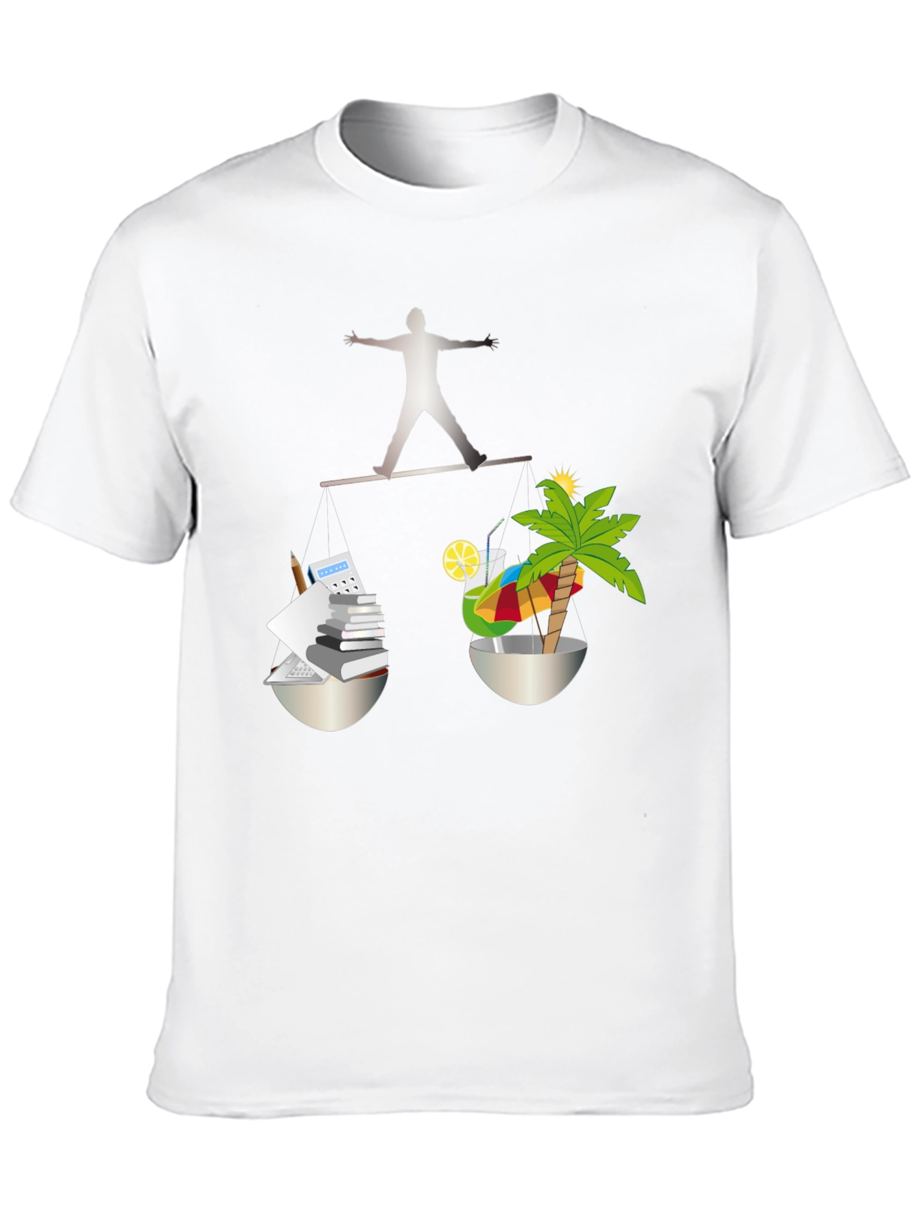 Work-Life Balance T-Shirt - Office & Vacation