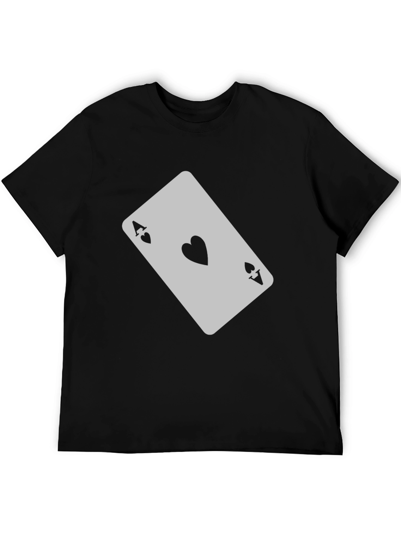 Ace of Hearts Graphic T-Shirt - Black Casual Tee