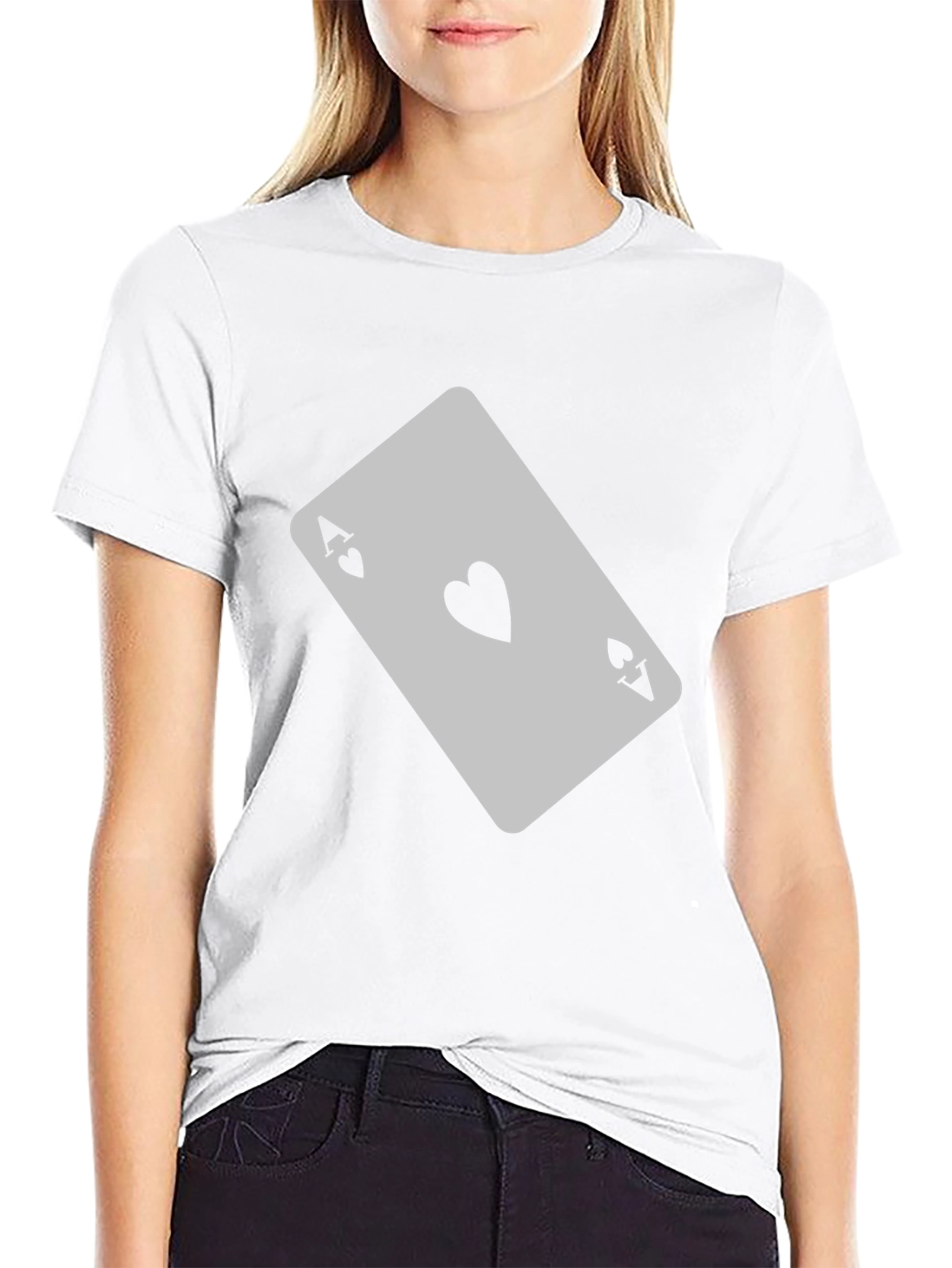 Ace of Hearts Graphic T-Shirt - Black Casual Tee