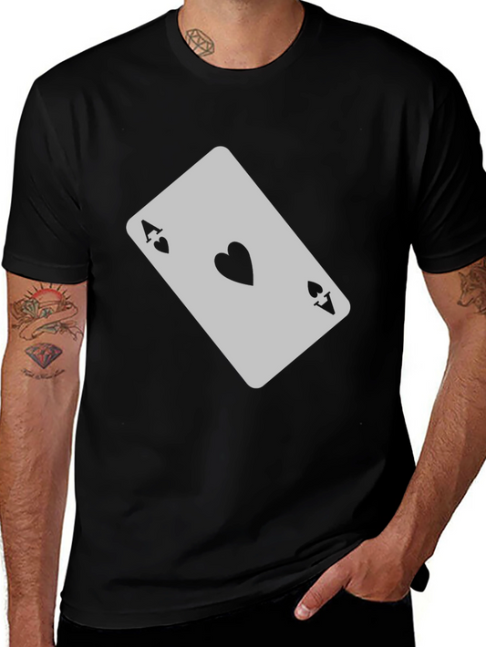 Ace of Hearts Graphic T-Shirt - Black Casual Tee