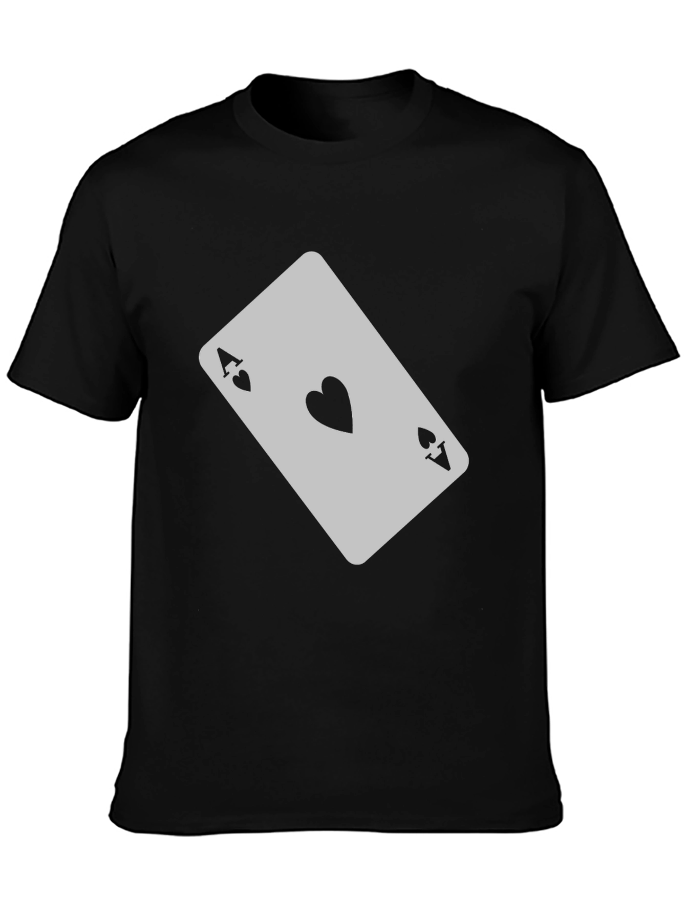 Ace of Hearts Graphic T-Shirt - Black Casual Tee
