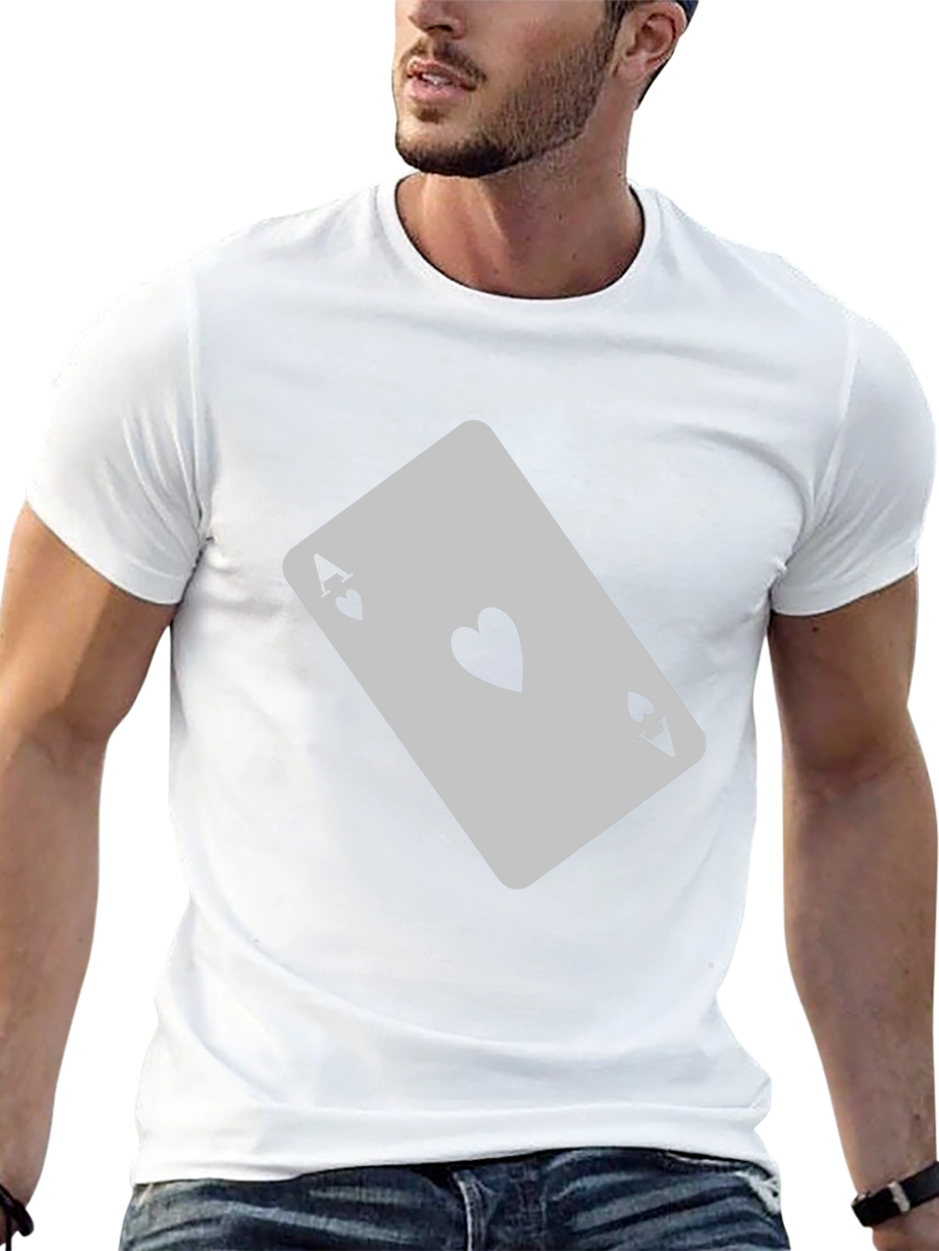 Ace of Hearts Graphic T-Shirt - Black Casual Tee