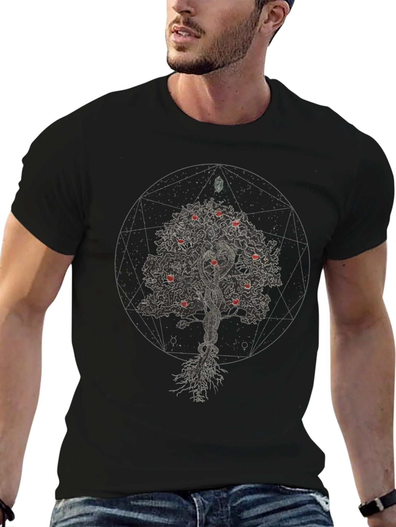 Tree of Knowledge Black Graphic T-Shirt