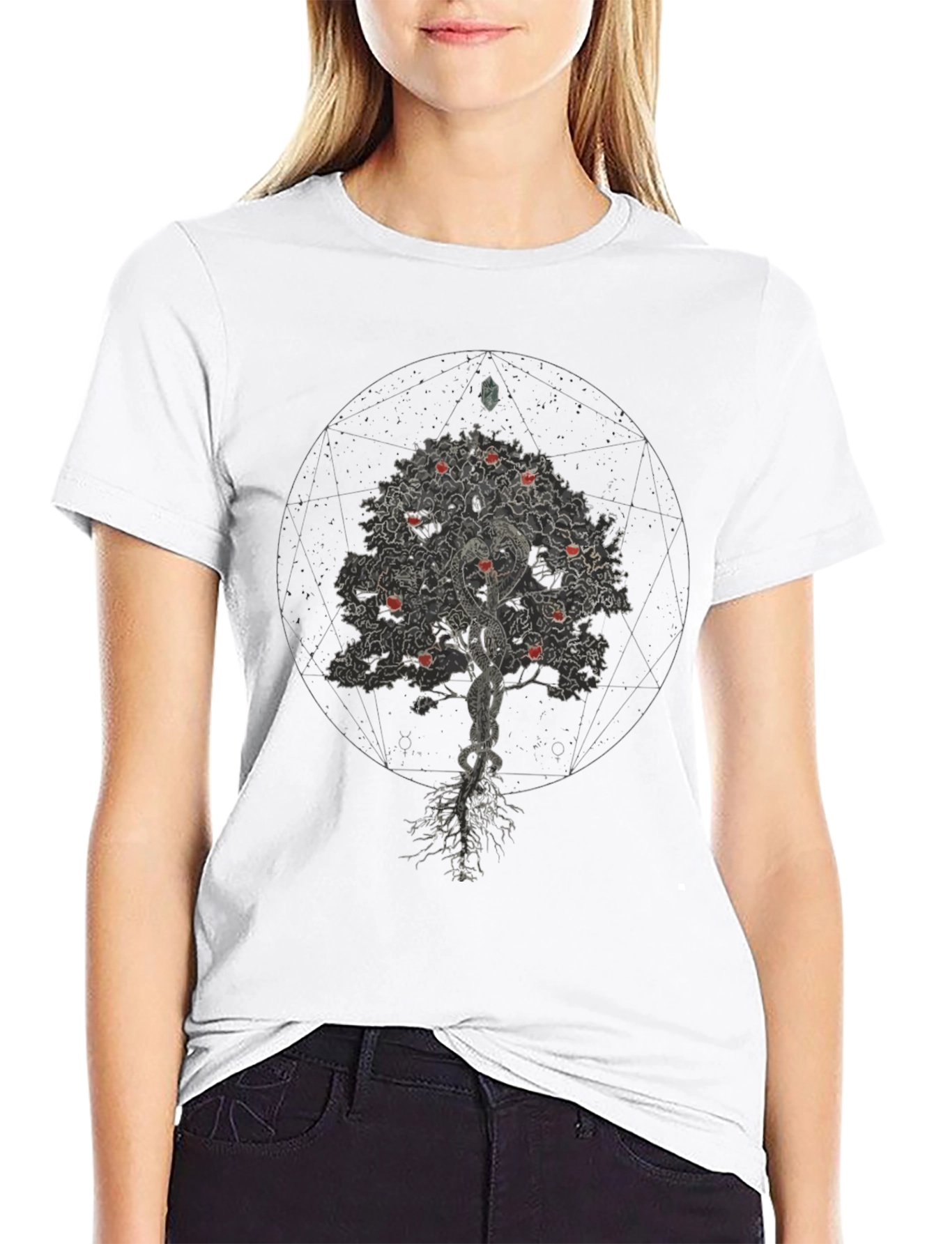 Tree of Knowledge Black Graphic T-Shirt