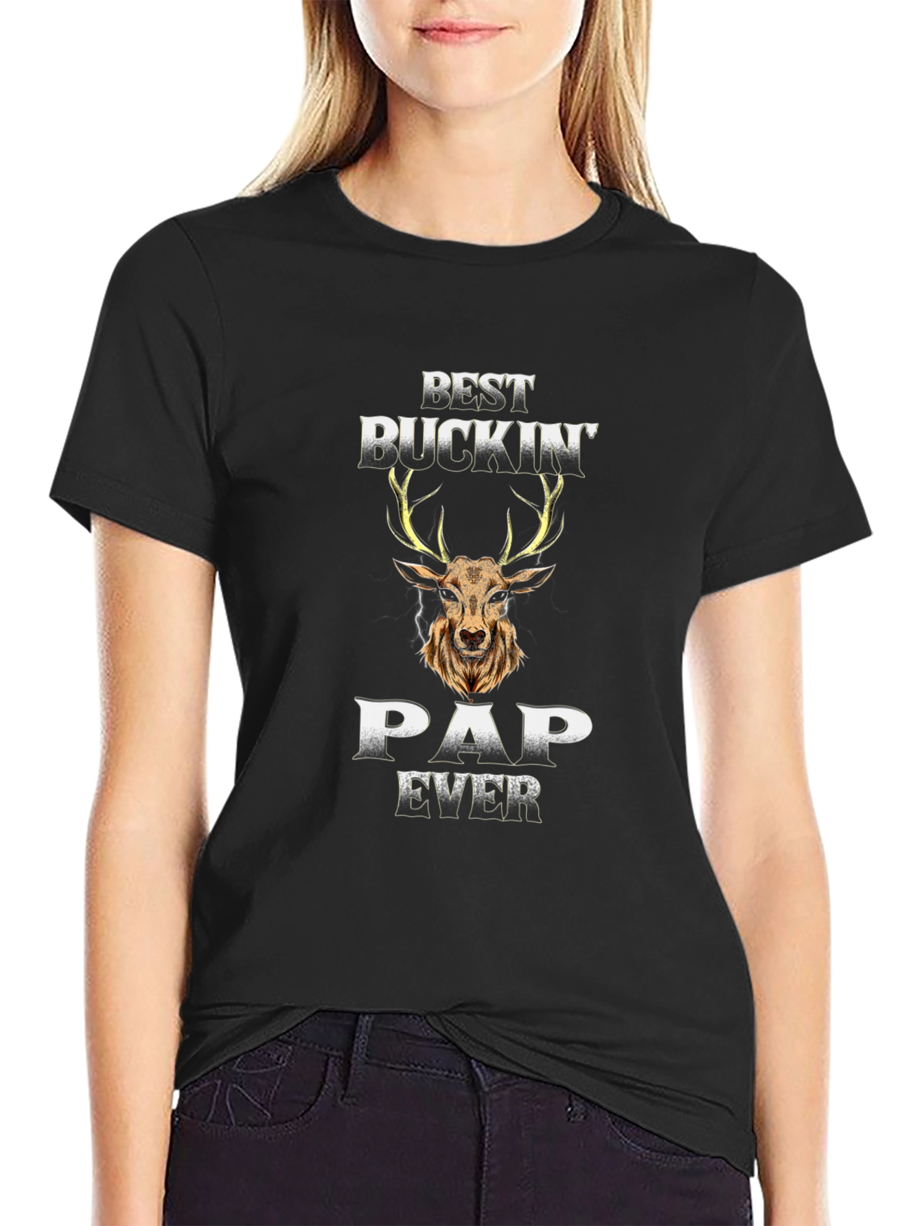 Best Buckin Pap Ever T-Shirt - Deer Design