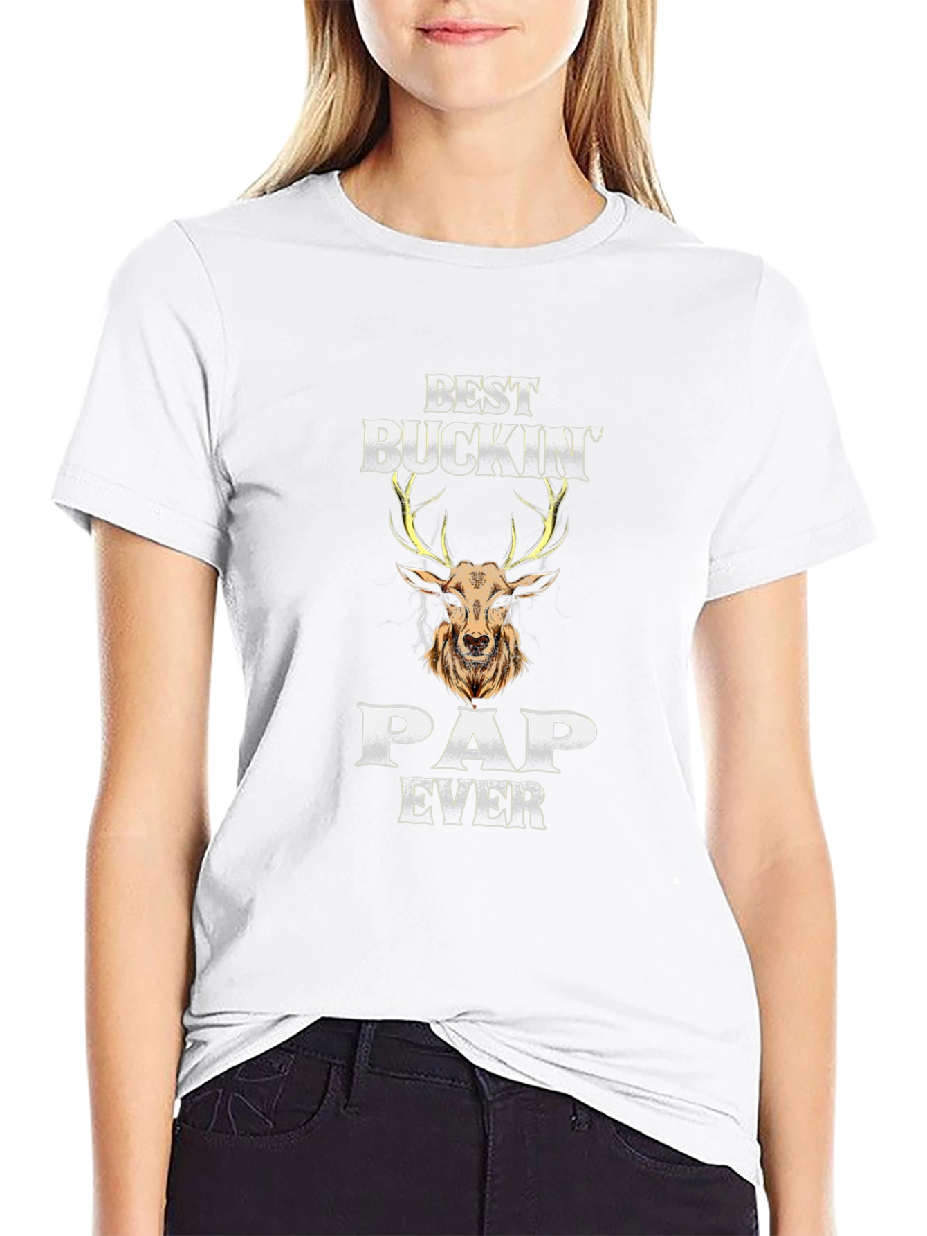 Best Buckin Pap Ever T-Shirt - Deer Design