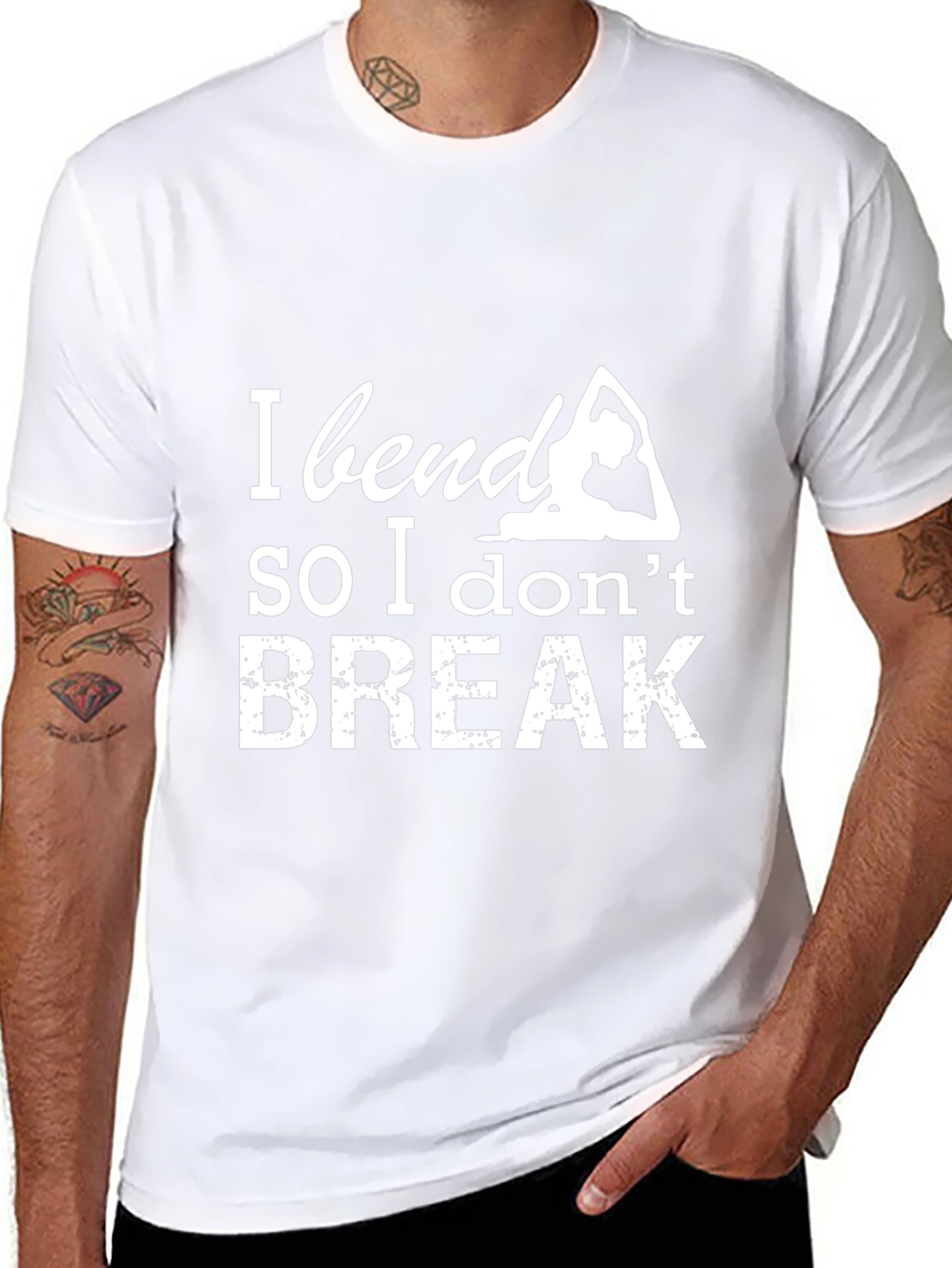 Yoga Saying T-Shirt: I Bend So I Dont Break
