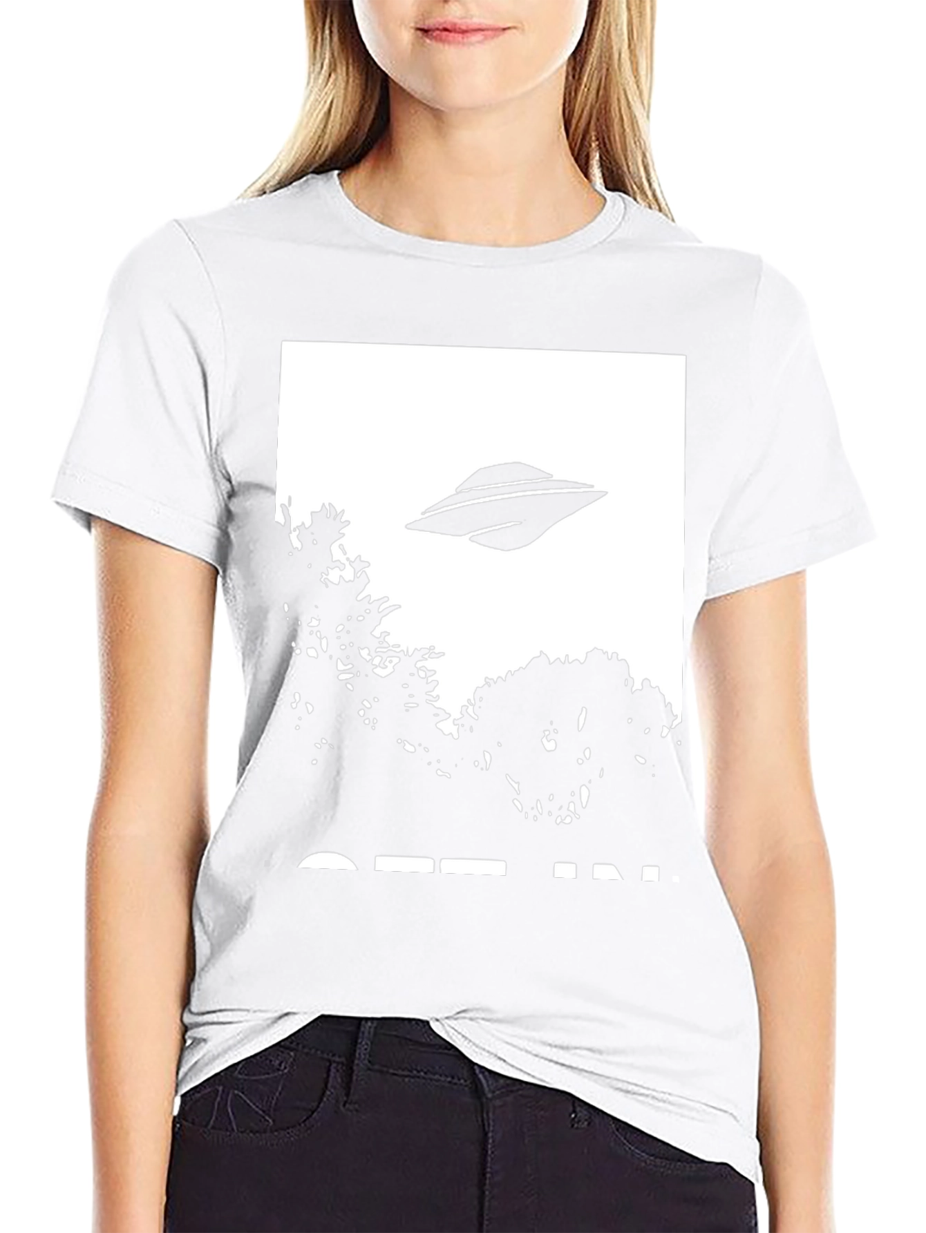 UFO Abduction Graphic Tee - Black Cotton T-Shirt