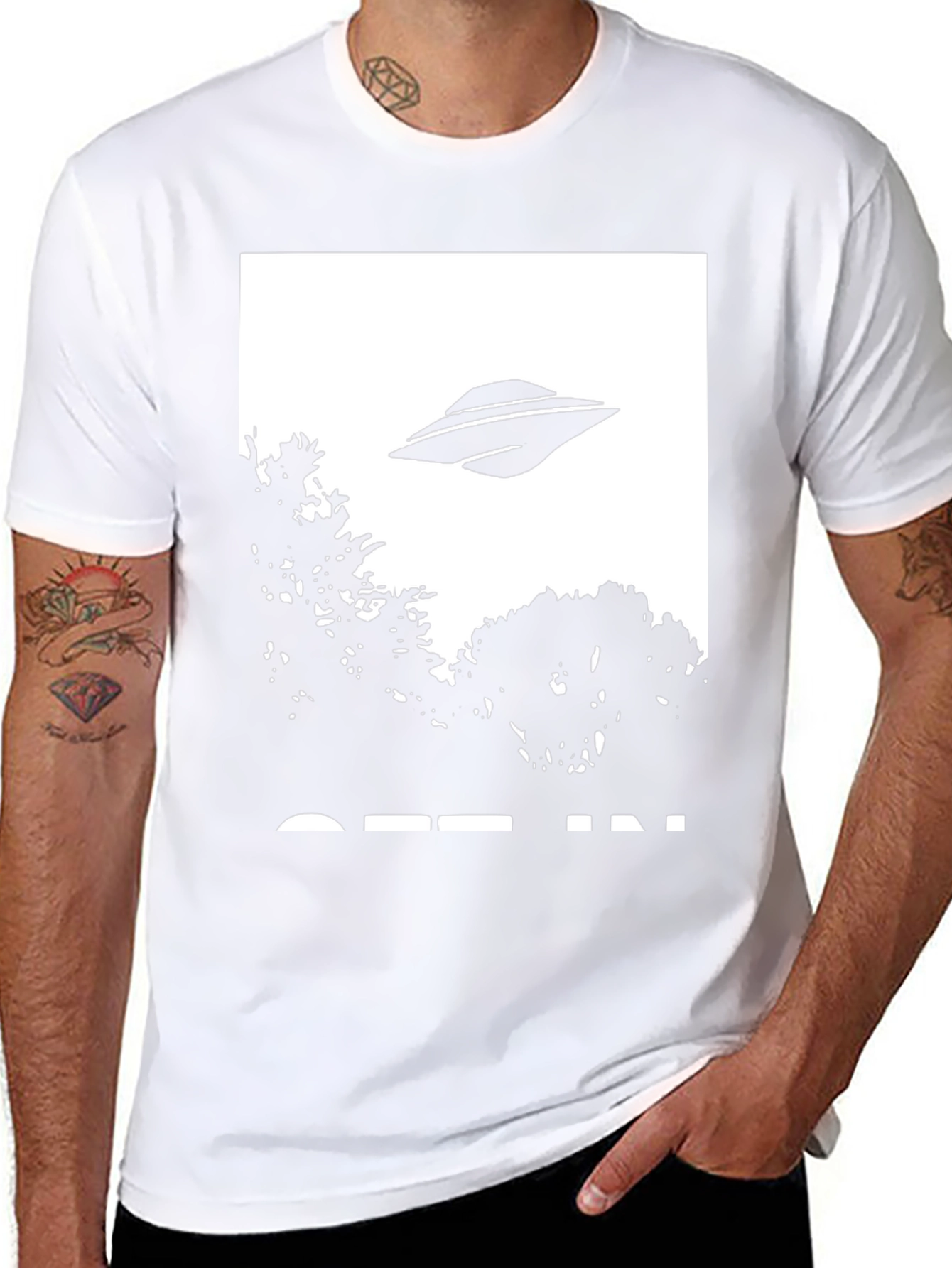 UFO Abduction Graphic Tee - Black Cotton T-Shirt