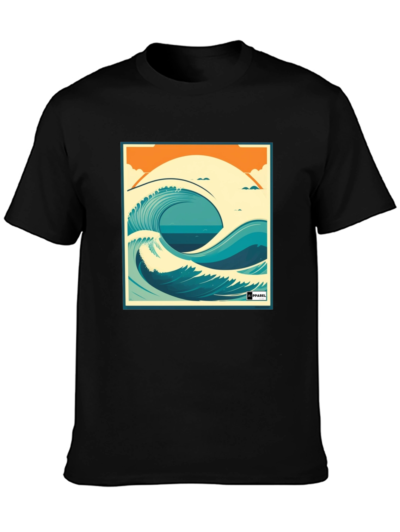 Wave Graphic T-Shirt - Black
