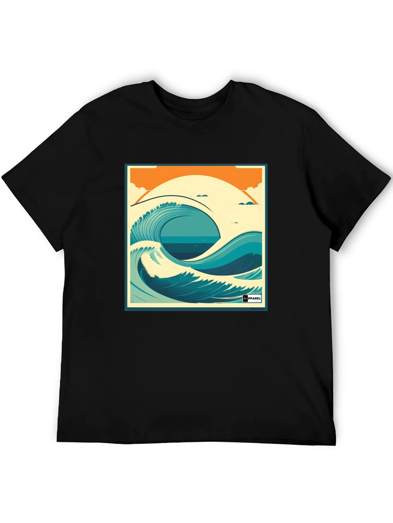 Wave Graphic T-Shirt - Black