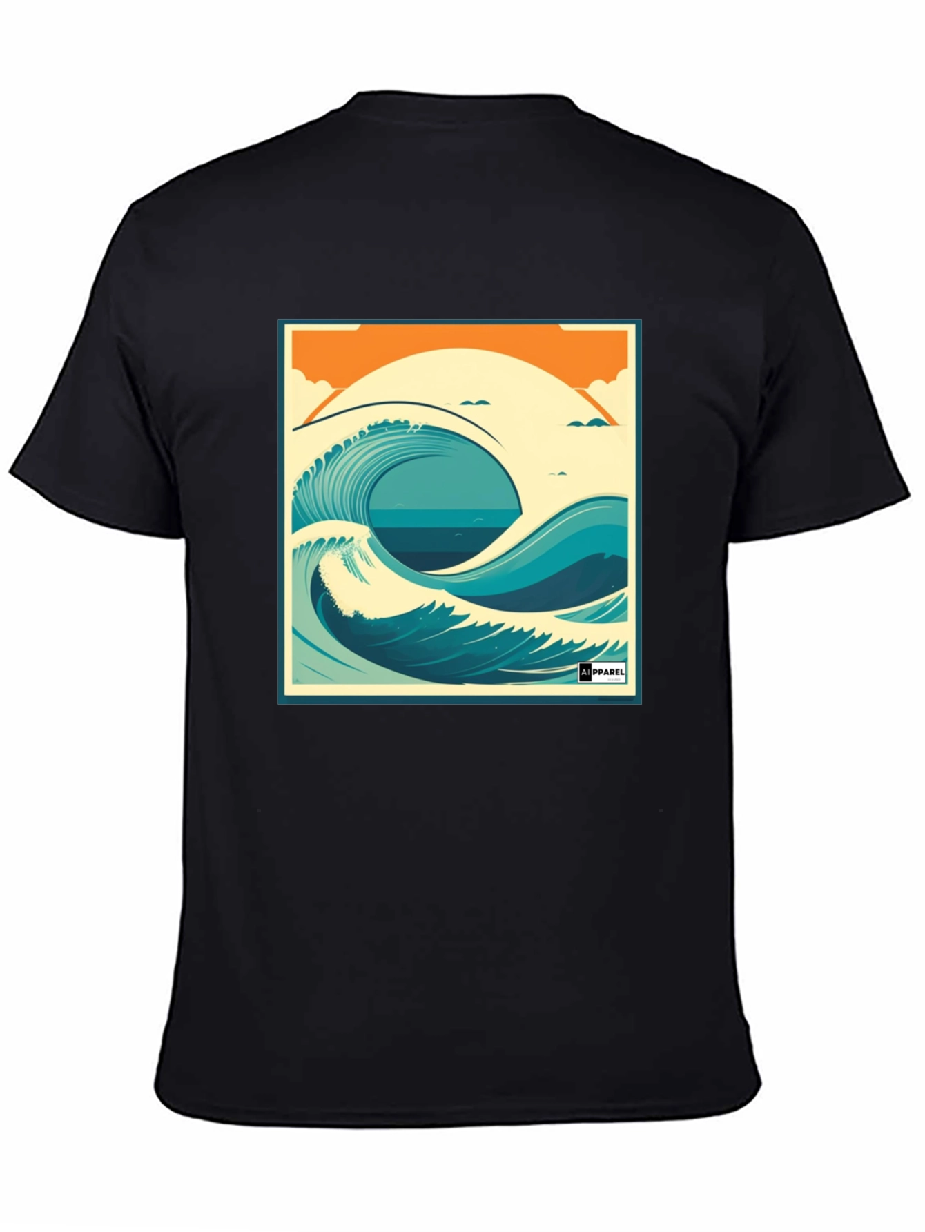 Wave Graphic T-Shirt - Black