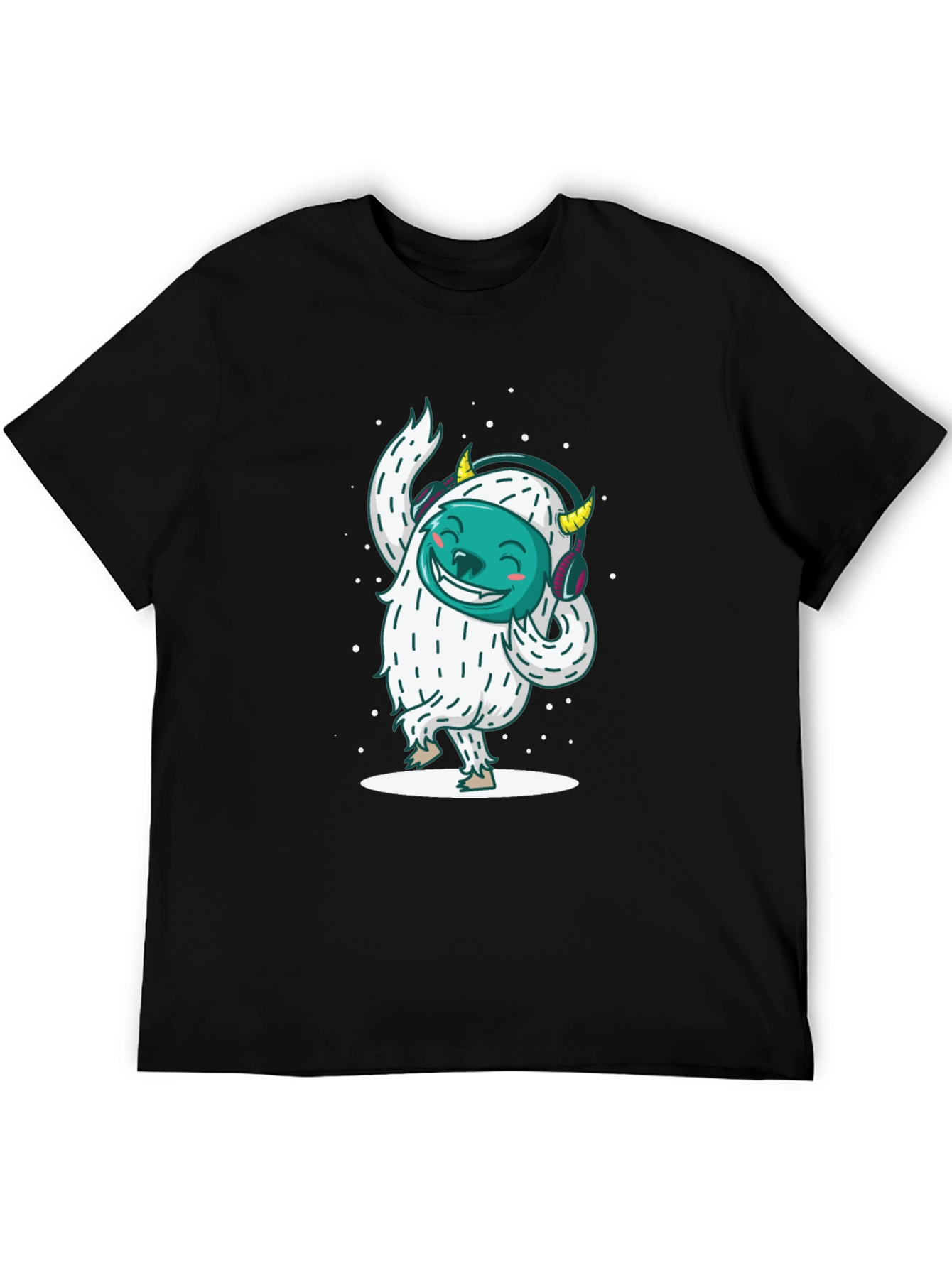 Yeti DJ Black T-Shirt - Monster Graphic Tee