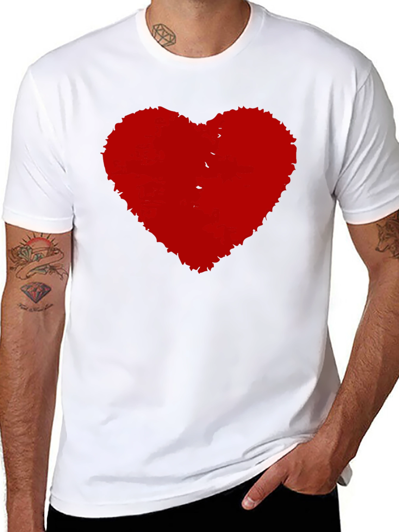 Black T-Shirt with Red Heart