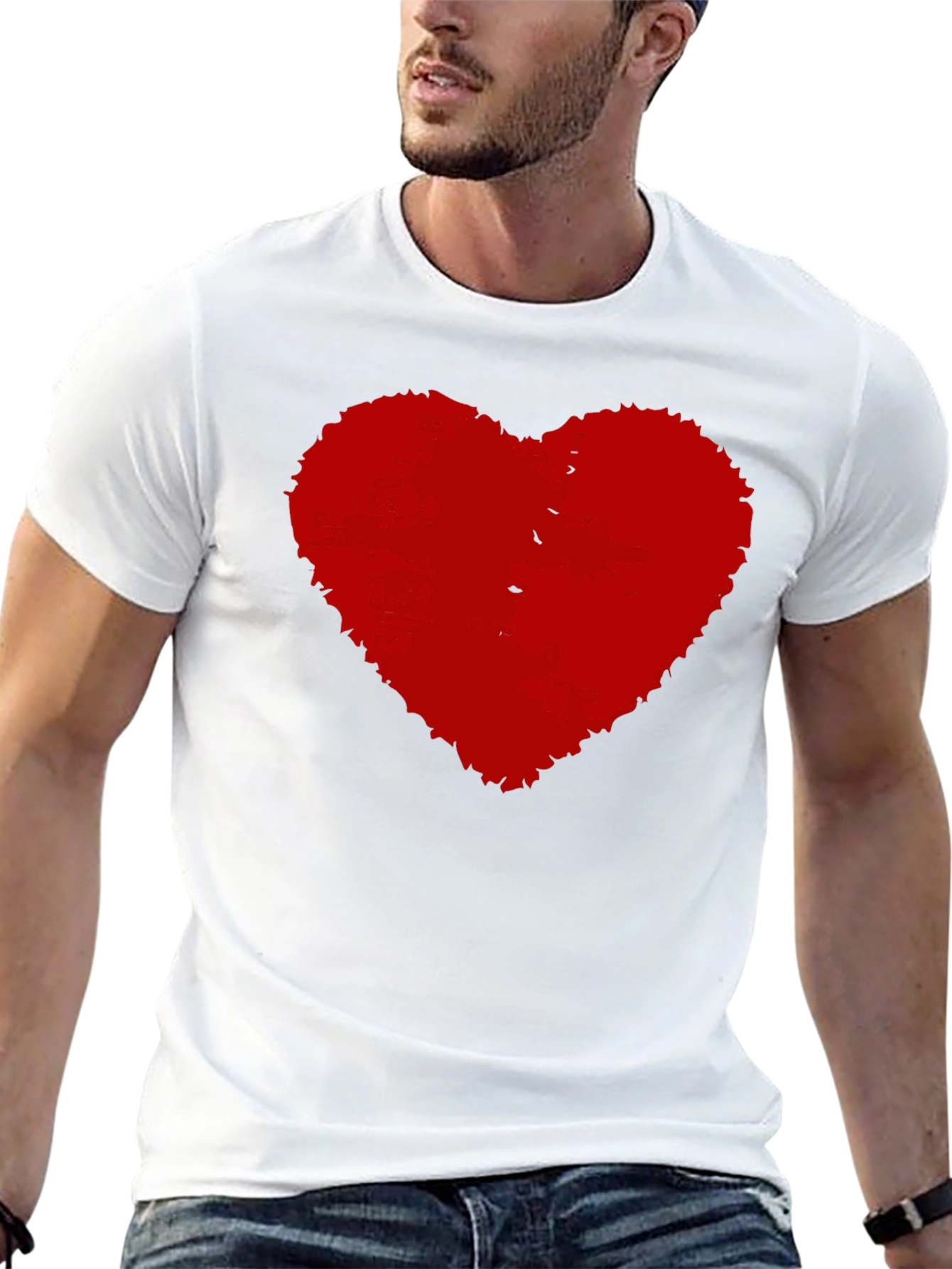 Black T-Shirt with Red Heart