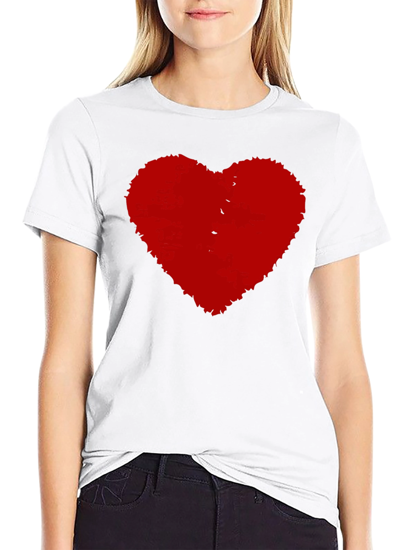 Black T-Shirt with Red Heart