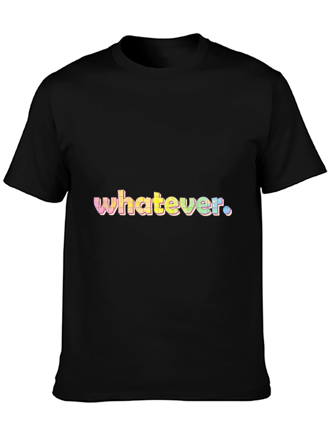 Whatever Pastel Graphic Tee - Black Cotton Blend