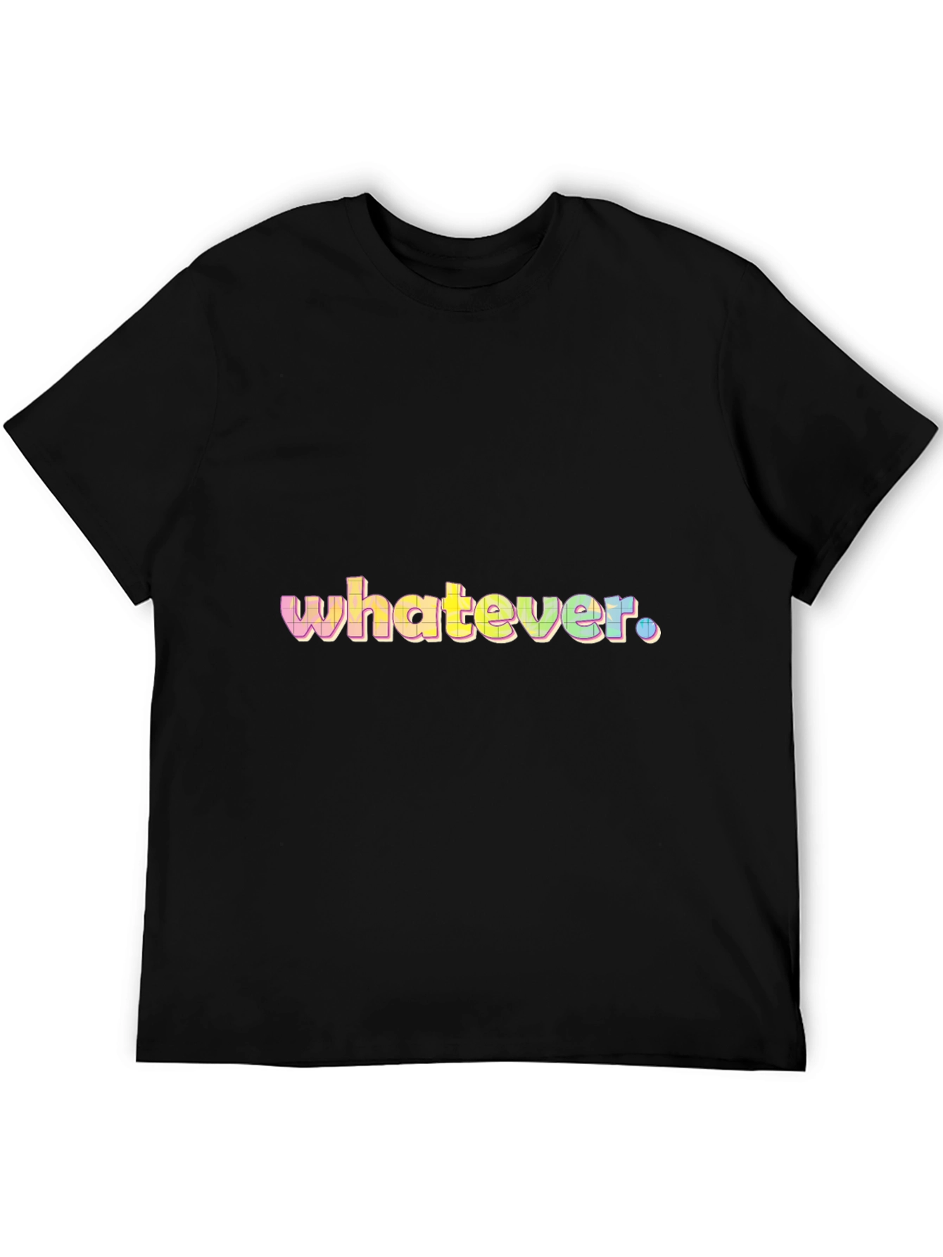Whatever Pastel Graphic Tee - Black Cotton Blend