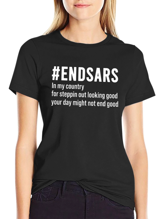 #ENDSARS Black Graphic Tee - In My Country Slogan T-Shirt