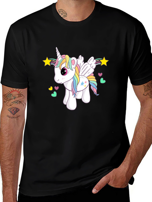 Unicorn Graphic Tee - Whimsical Black T-Shirt