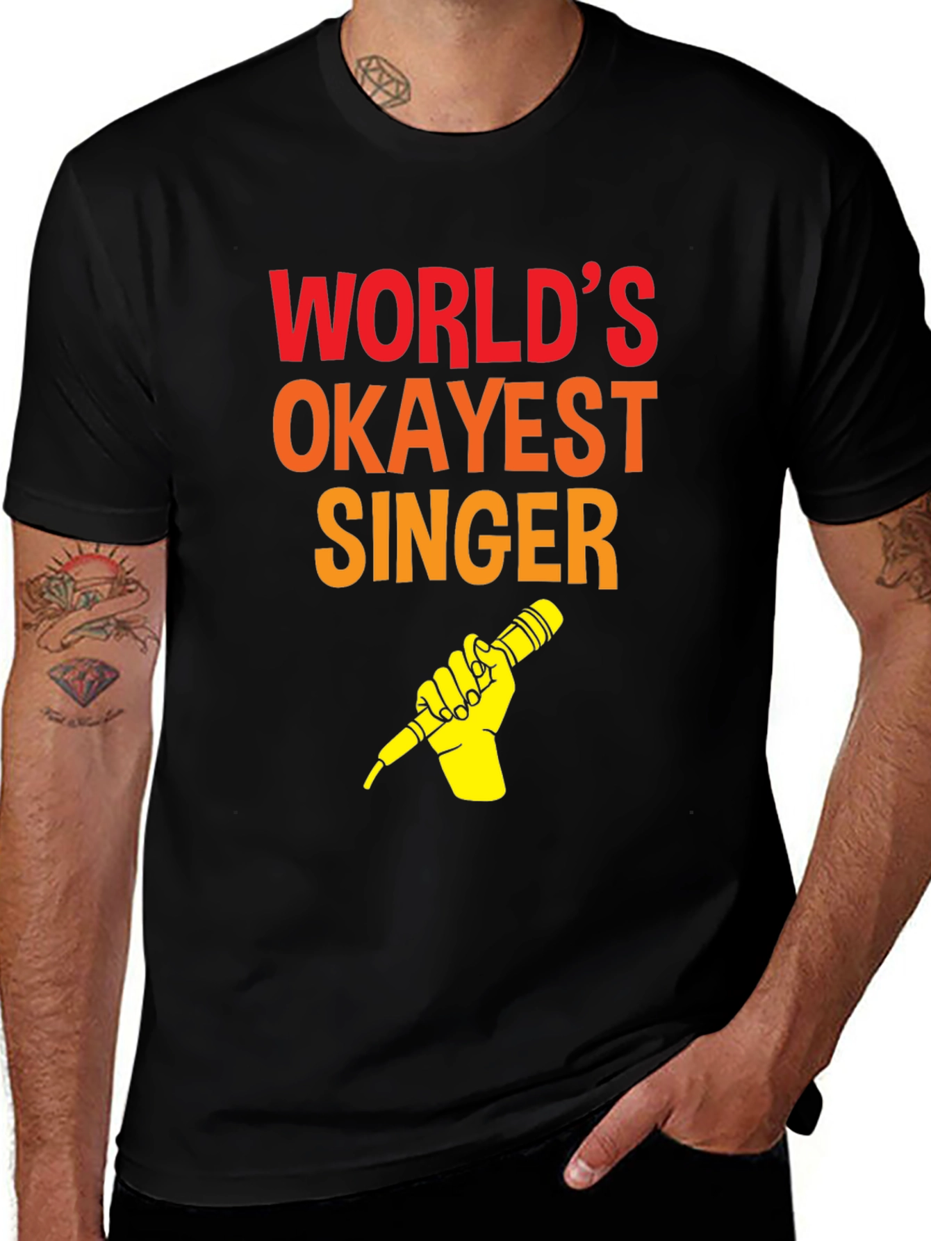 Worlds Okayest Singer T-Shirt - Funny Music Tee