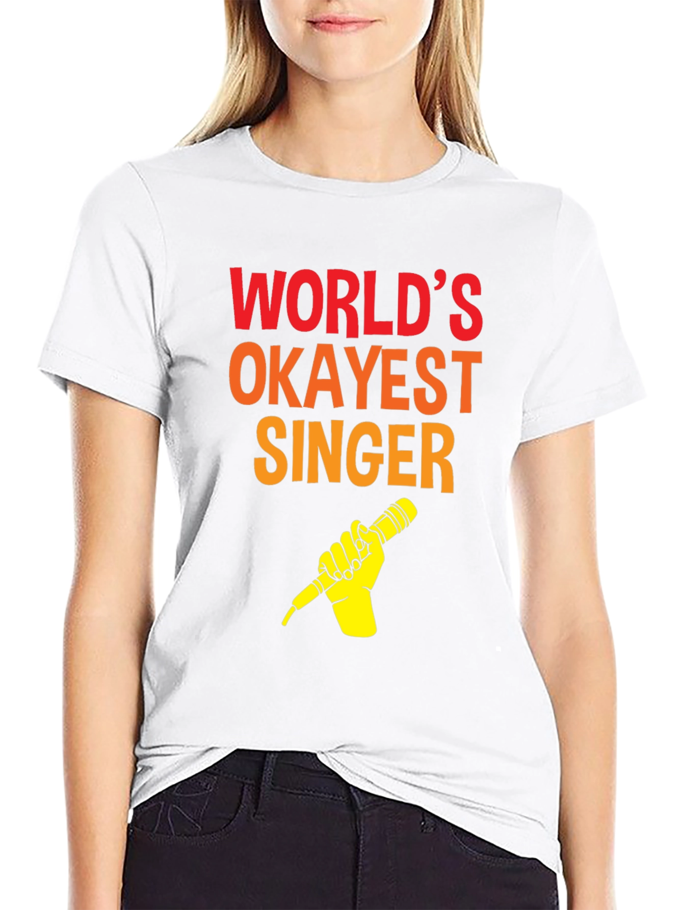 Worlds Okayest Singer T-Shirt - Funny Music Tee