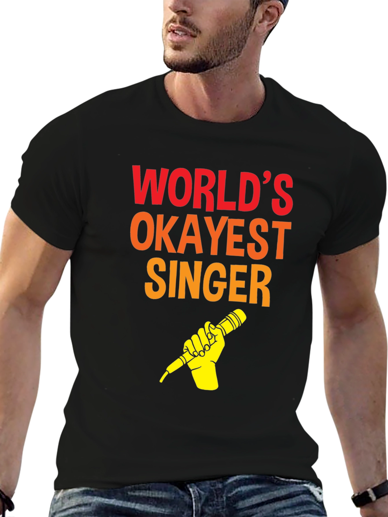 Worlds Okayest Singer T-Shirt - Funny Music Tee