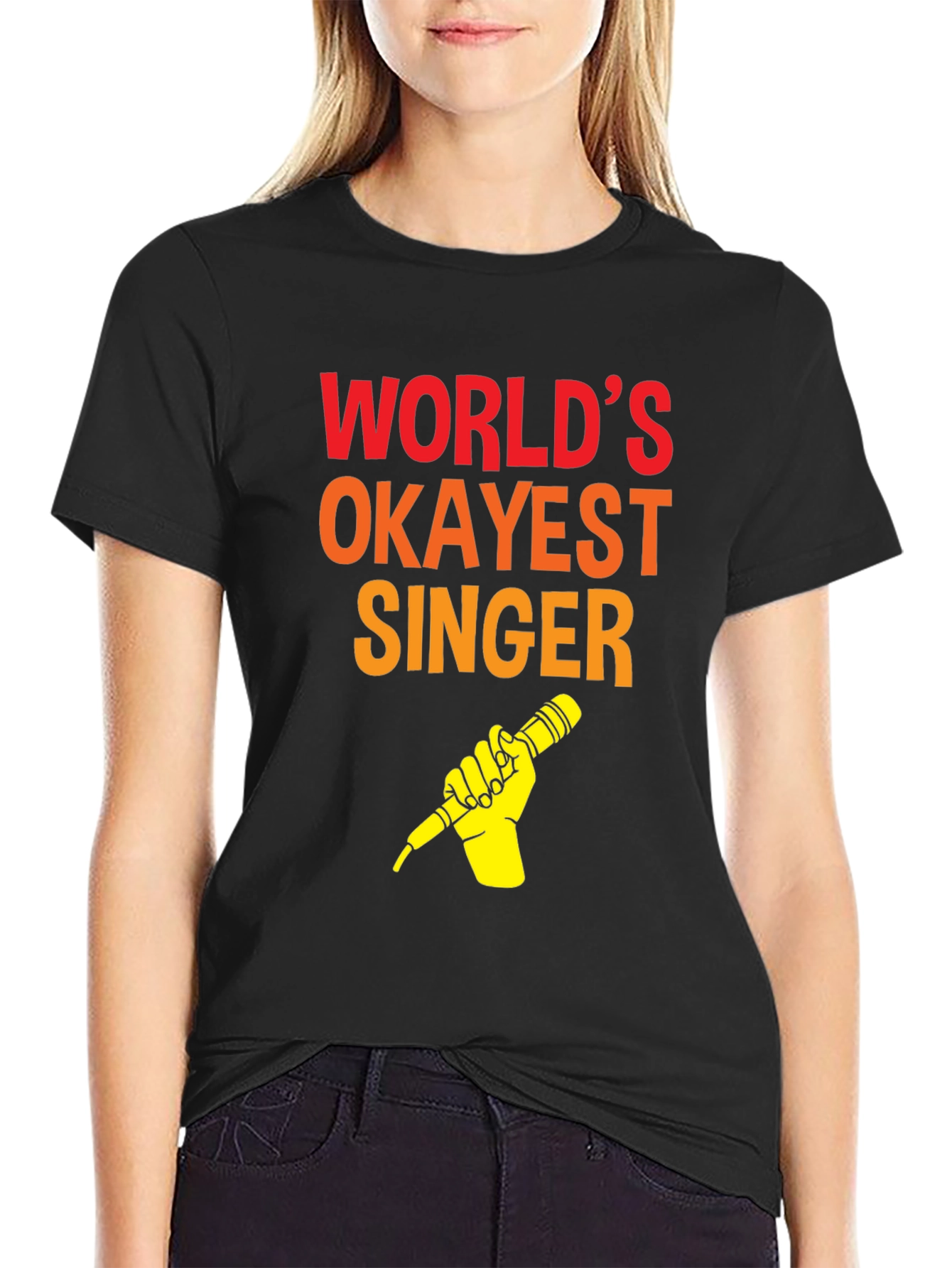 Worlds Okayest Singer T-Shirt - Funny Music Tee