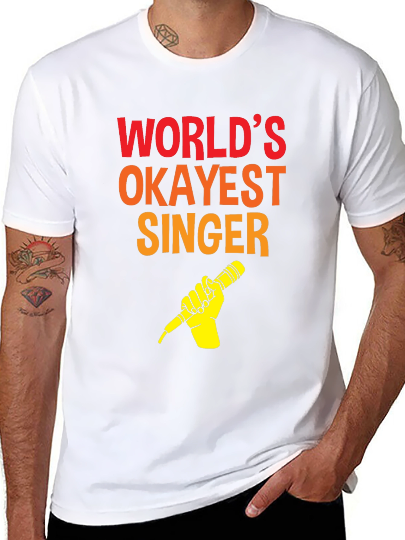 Worlds Okayest Singer T-Shirt - Funny Music Tee