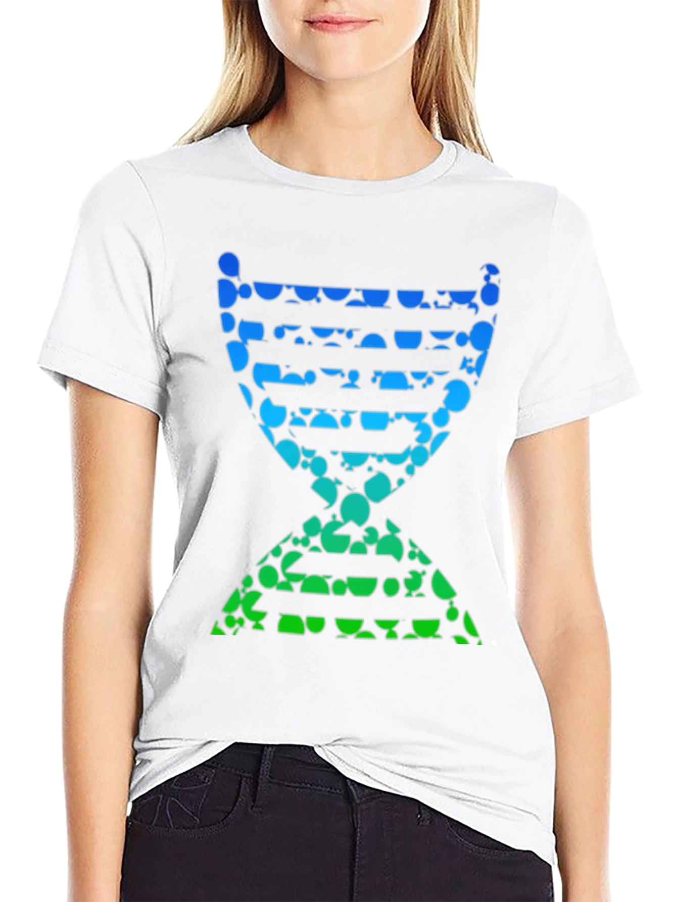 Abstract DNA Helix Graphic Tee - Black