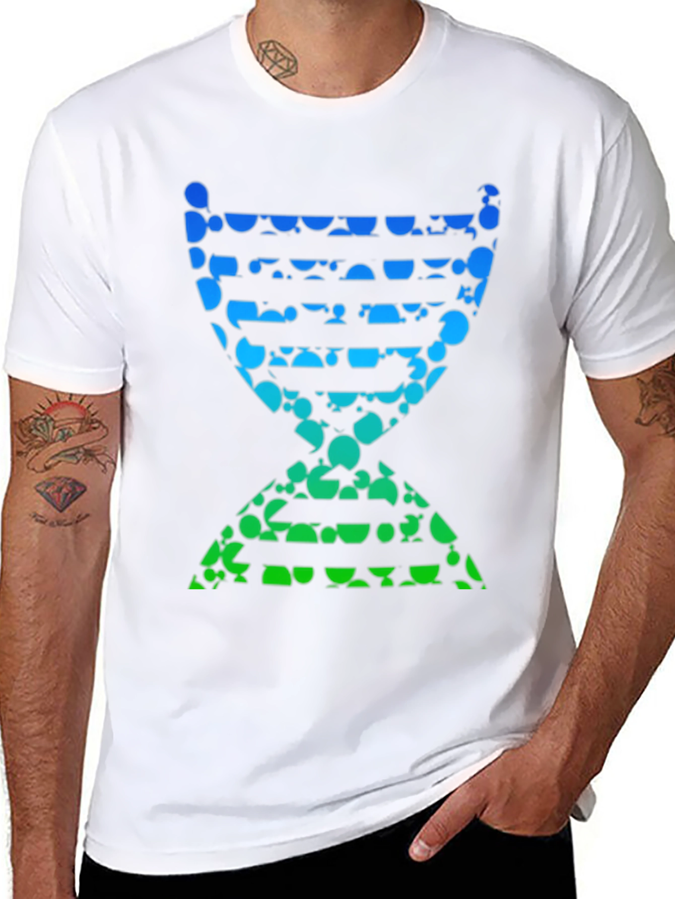 Abstract DNA Helix Graphic Tee - Black