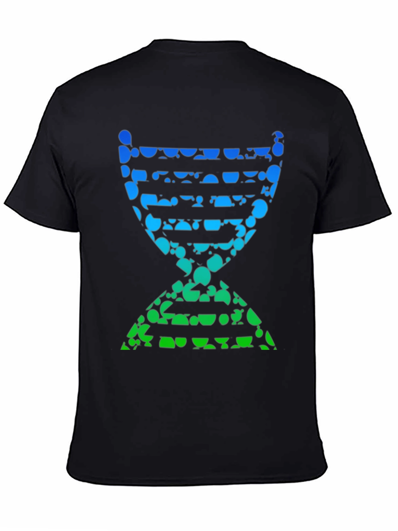 Abstract DNA Helix Graphic Tee - Black