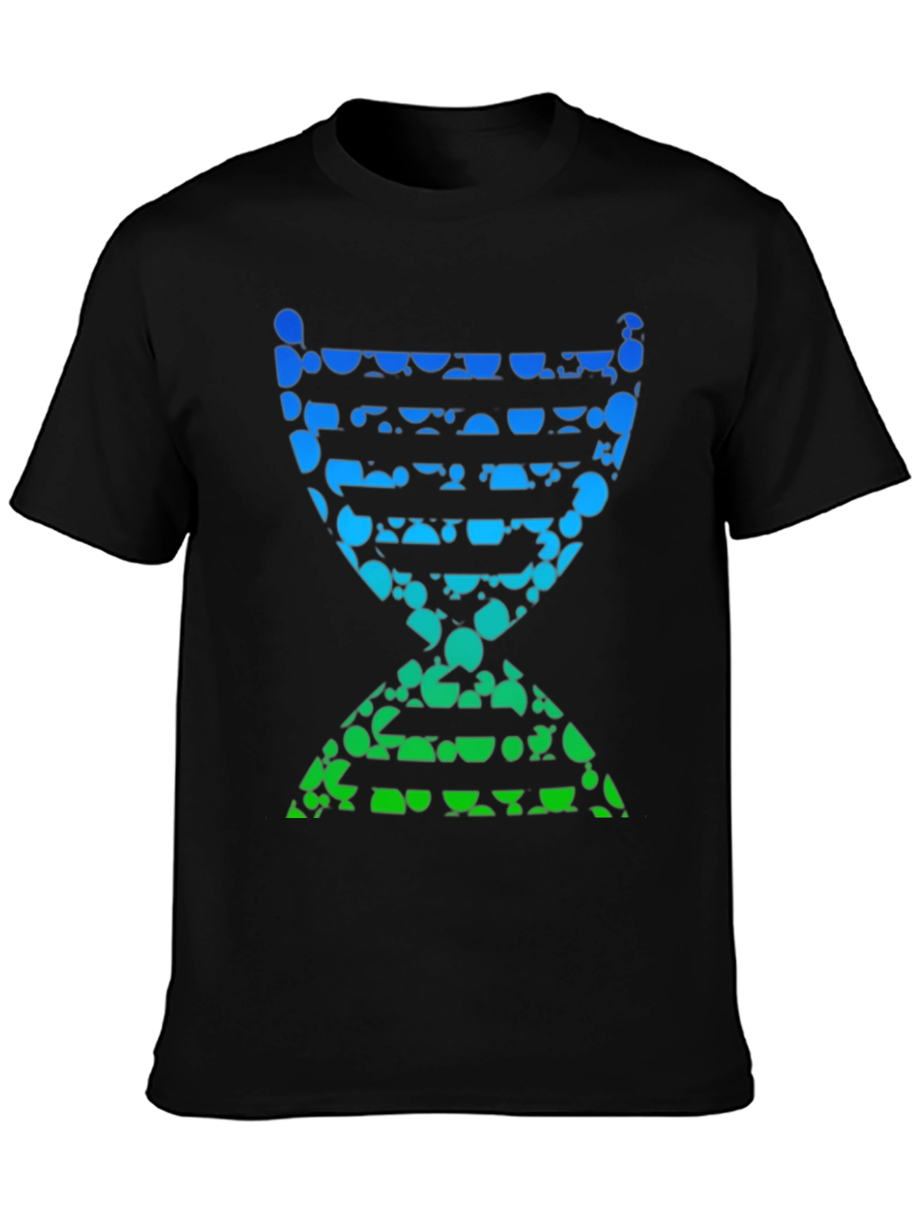 Abstract DNA Helix Graphic Tee - Black