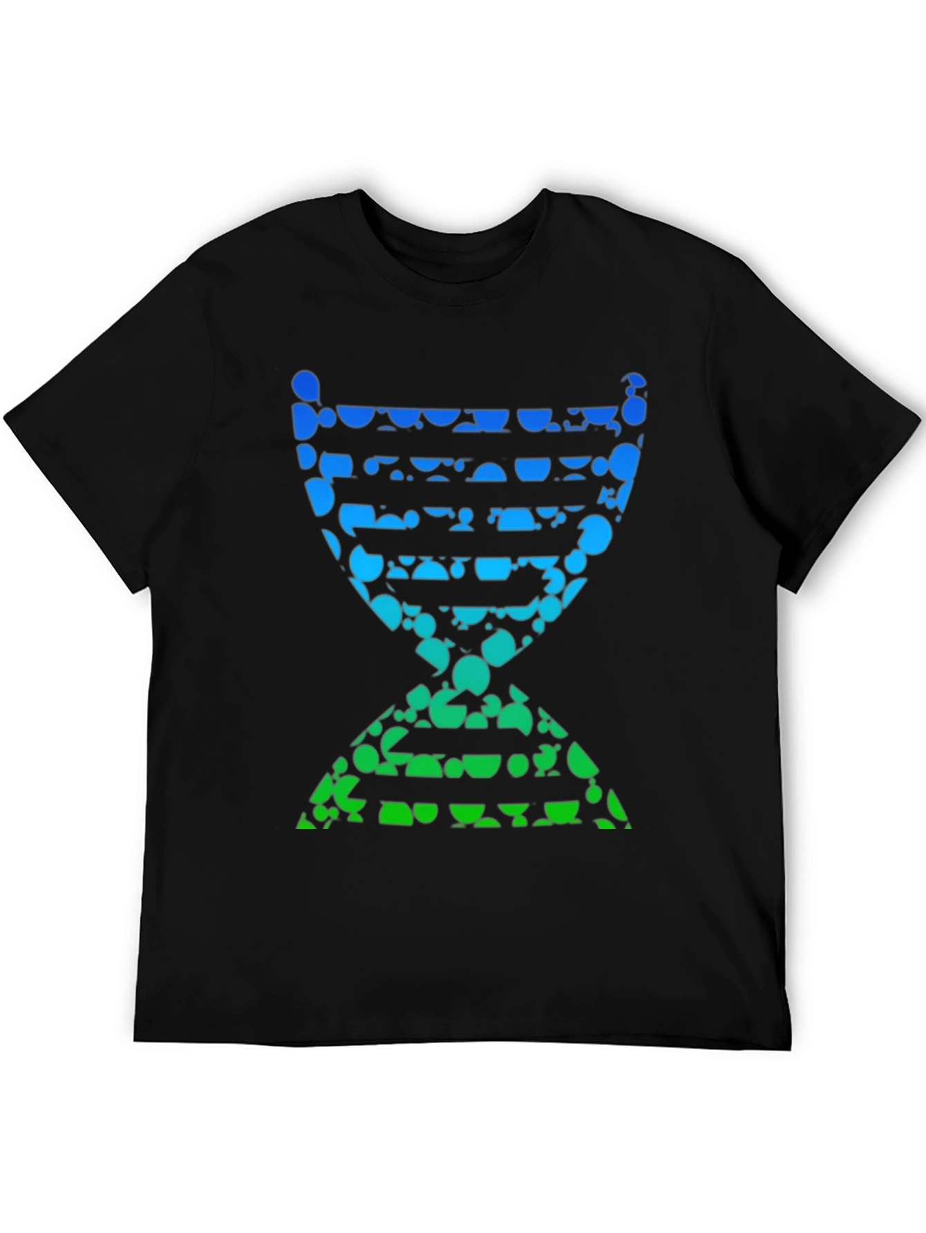 Abstract DNA Helix Graphic Tee - Black