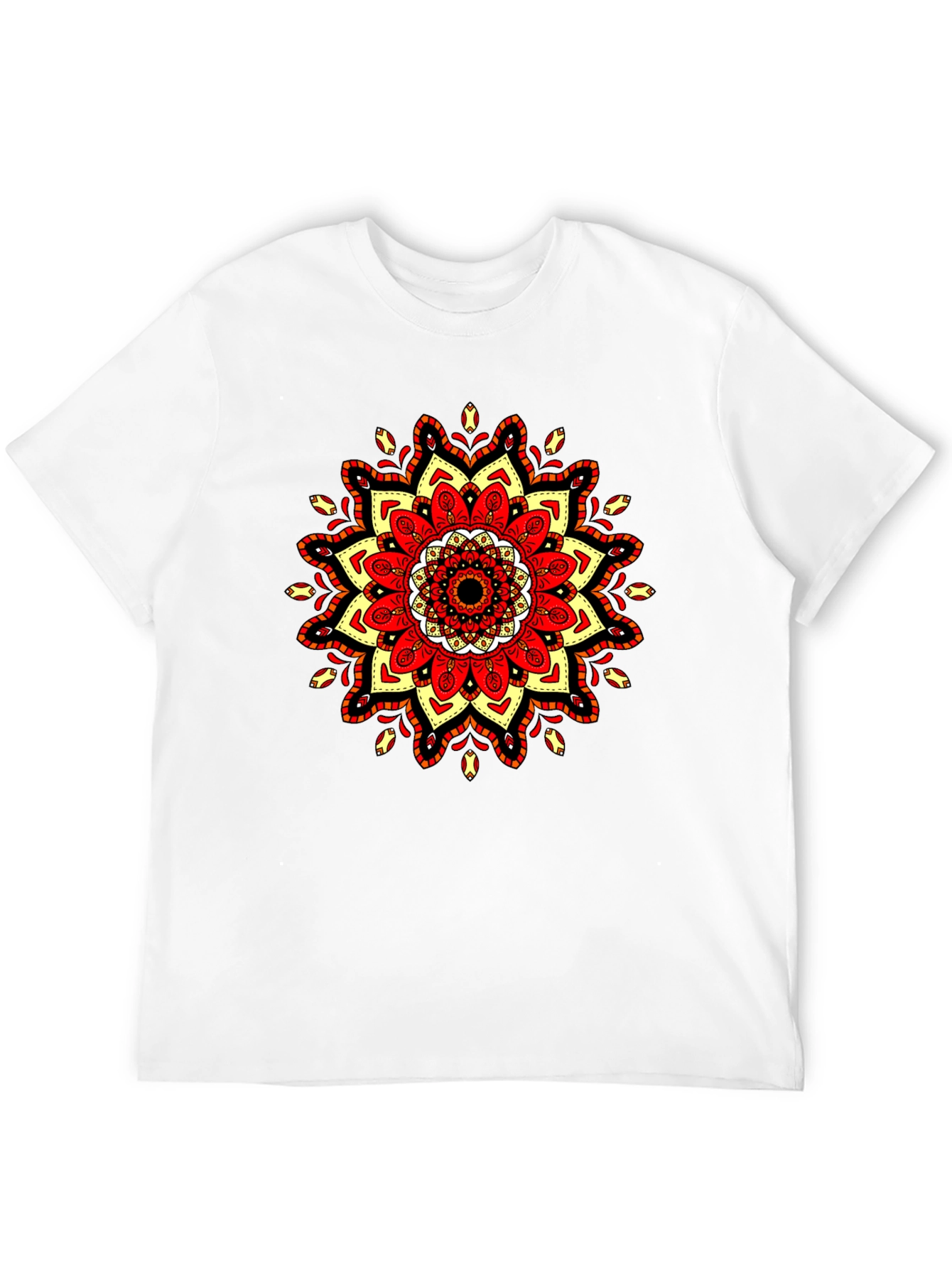Black T-Shirt with Mandala Design