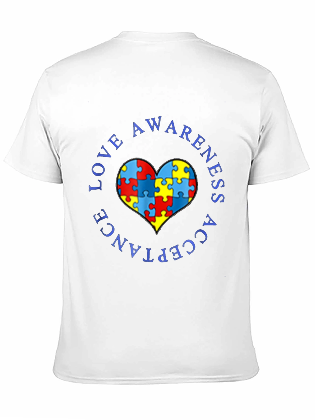 Autism Awareness T-Shirt Love Acceptance Heart Puzzle