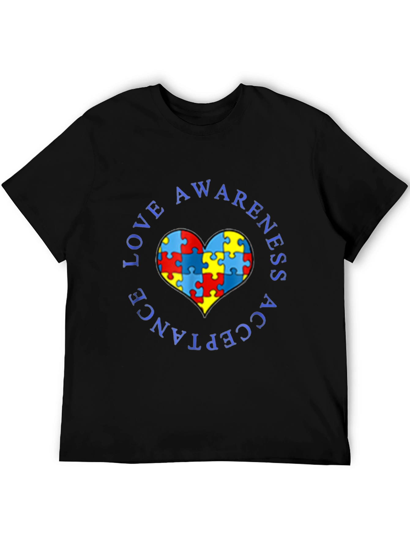 Autism Awareness T-Shirt Love Acceptance Heart Puzzle